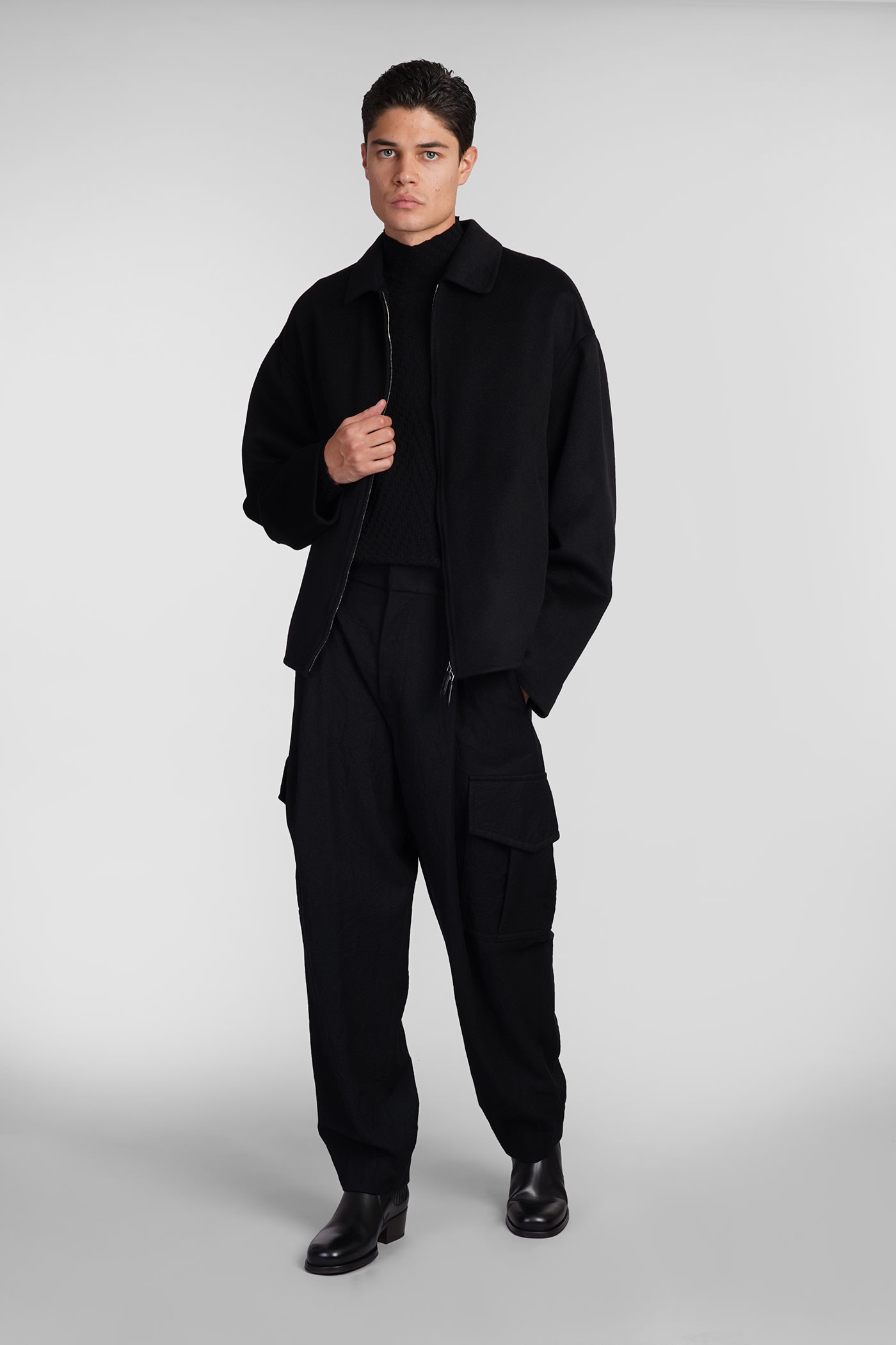 Shop Giorgio Armani Casual Jacket In Black Cashmere