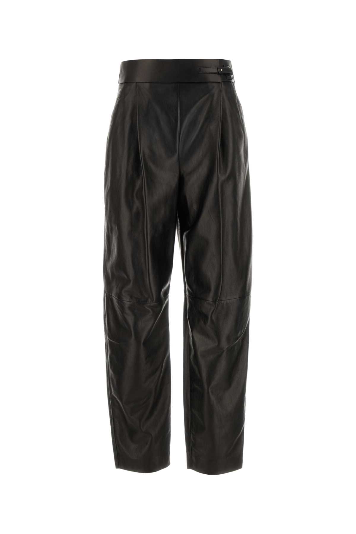 GIORGIO ARMANI BLACK LEATHER PANT 