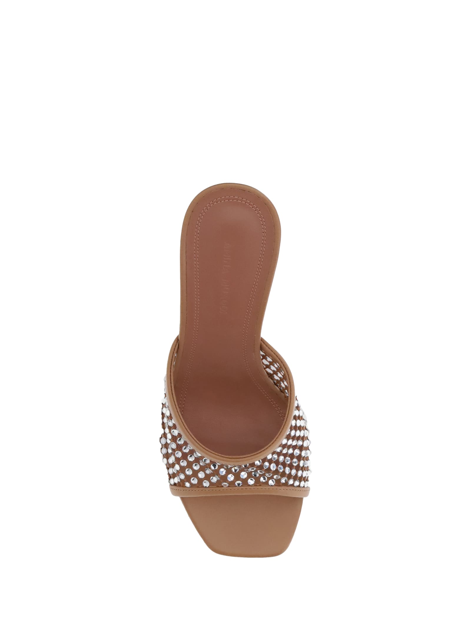 Amina Muaddi Lupita 95 Crystal-embellished Sandals In Brown