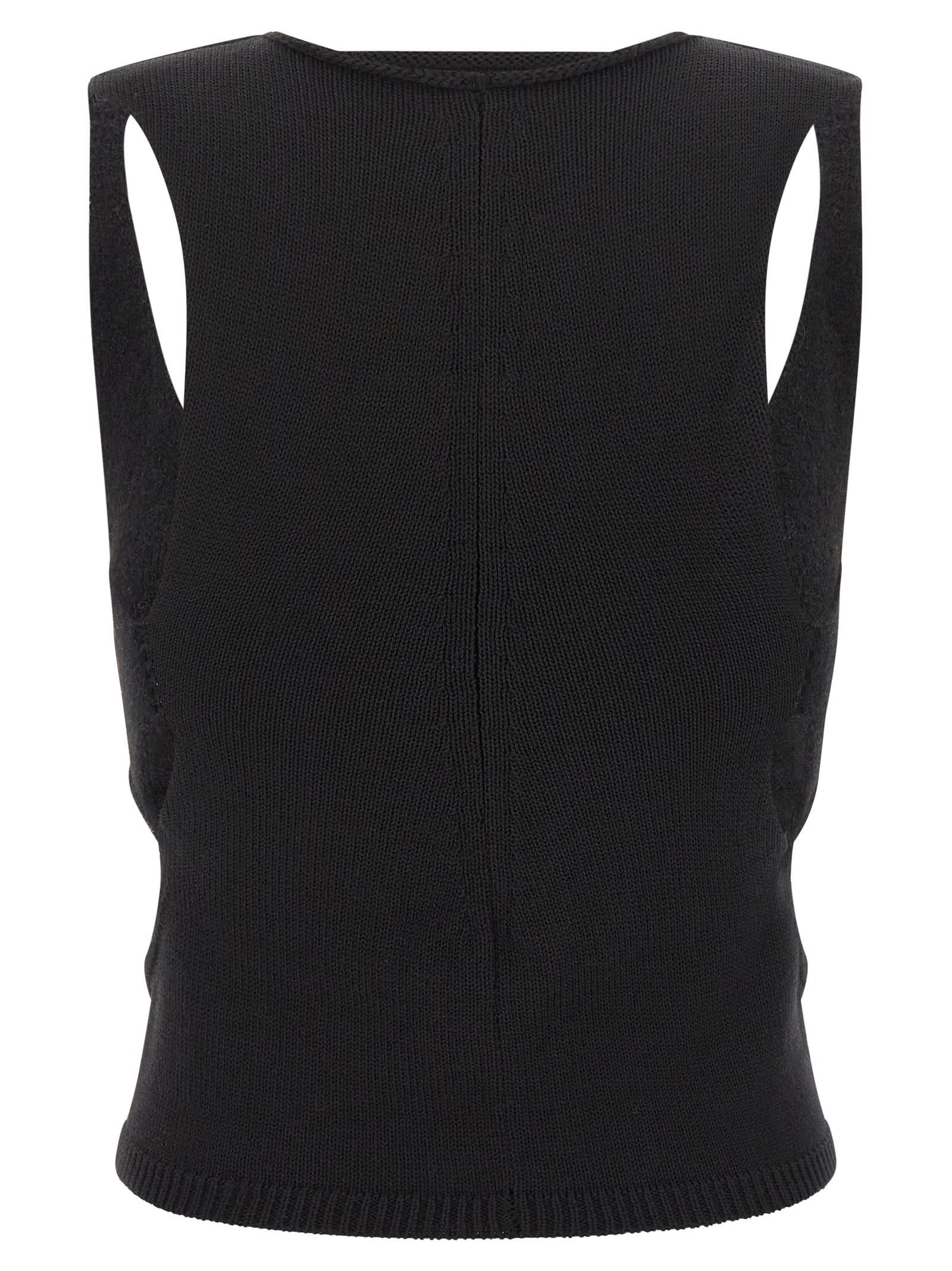 Rick Owens Sleeveless Top Featuring Cut-outs And Ribbed Hem In Black