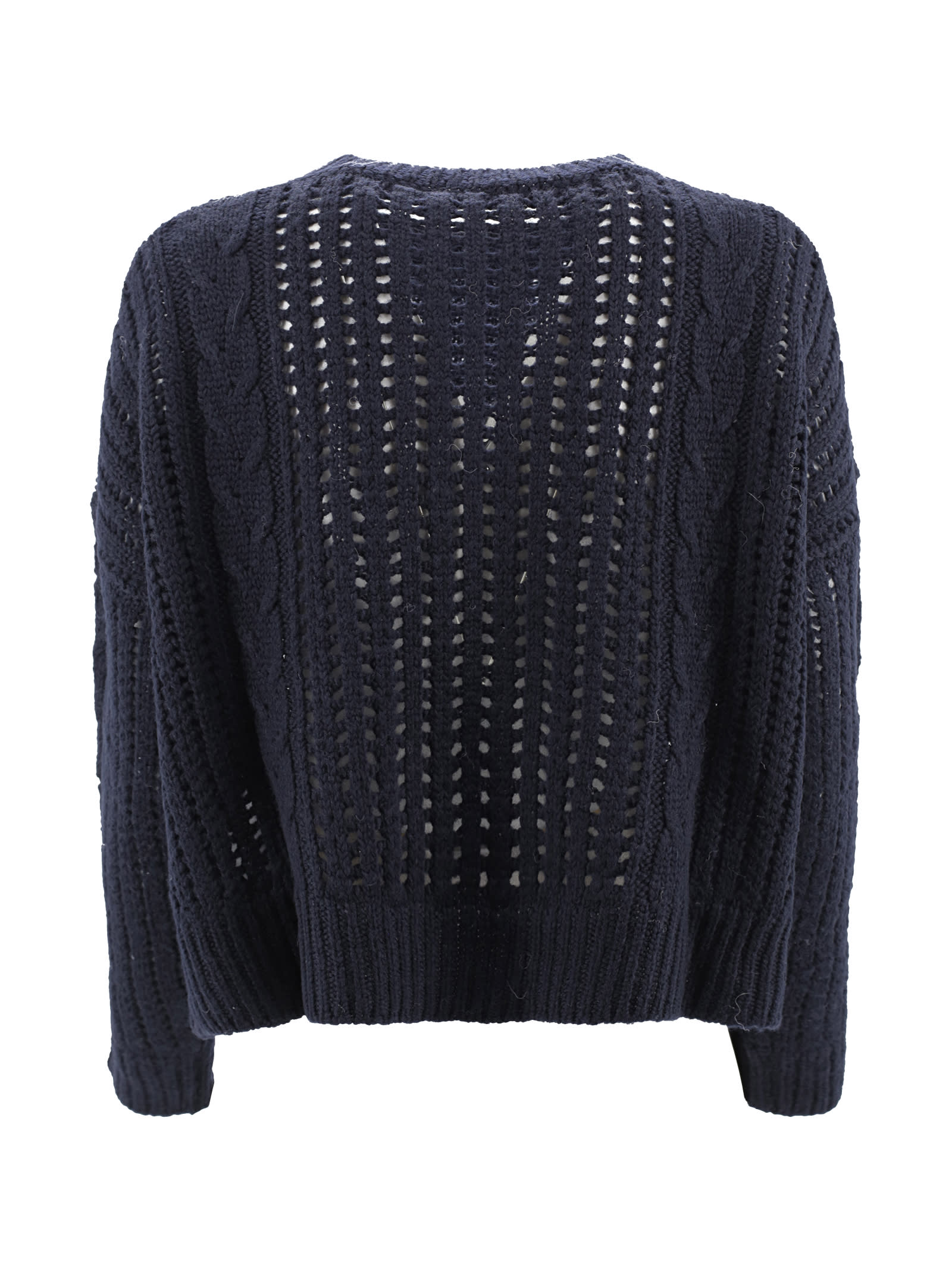 Shop Weekend Max Mara Oversized Wool Sweater In Blue