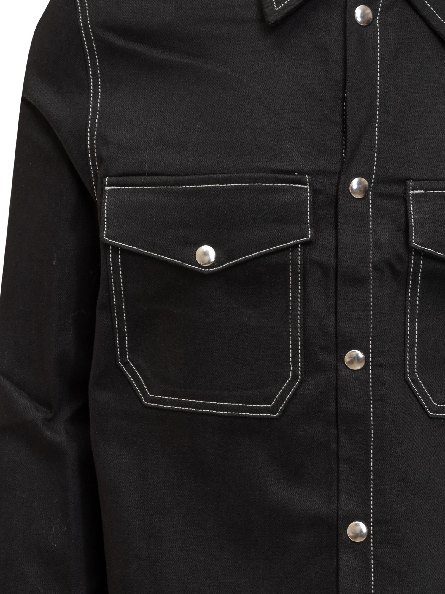 Shop Courrèges Denim Shirt In Black