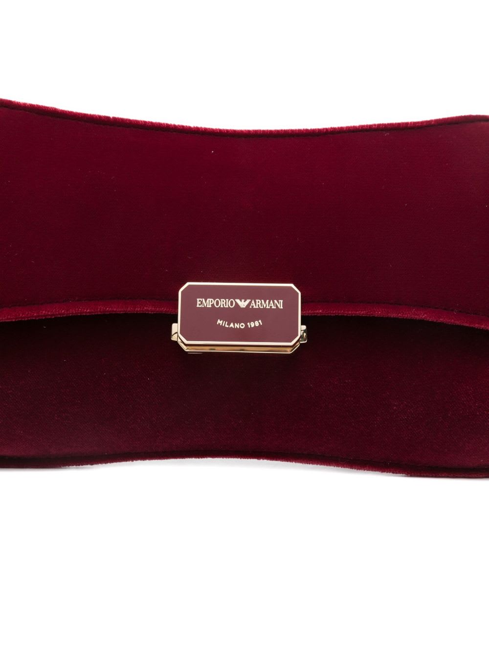 Emporio Armani Maroon Logo Clutch In Burgundy