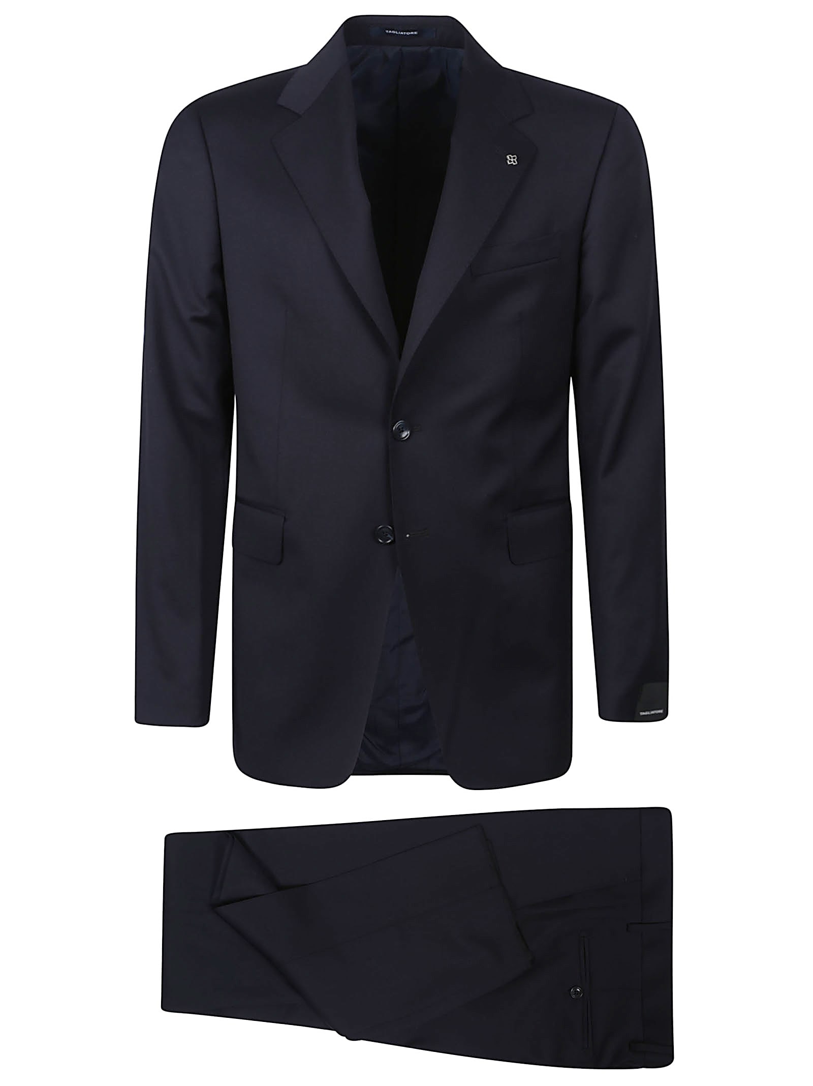 Tagliatore Napoli Slim Cut Wool Suit With Dart Detailing In Blue