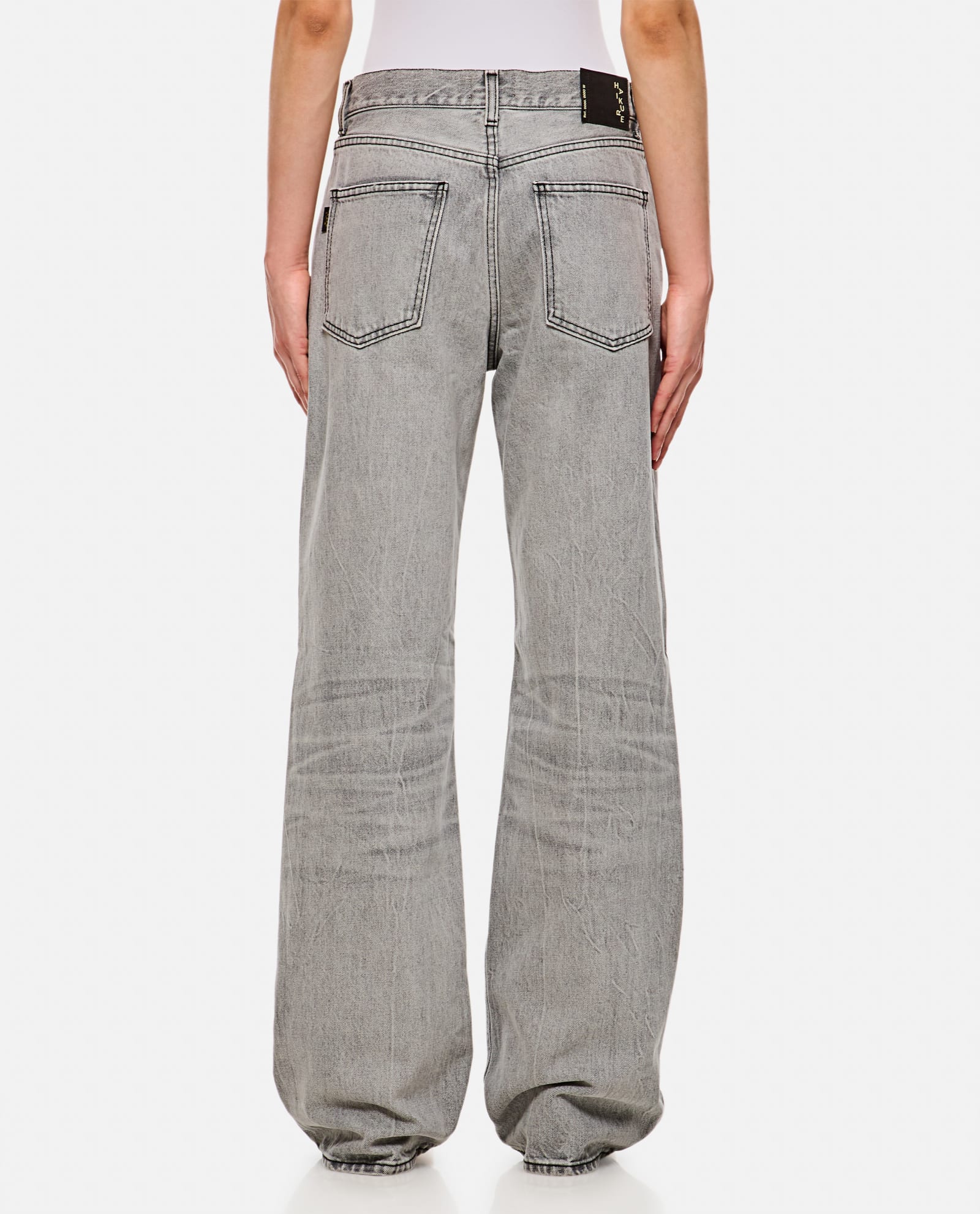 Shop Haikure Korea Fog Grey Denim Pants