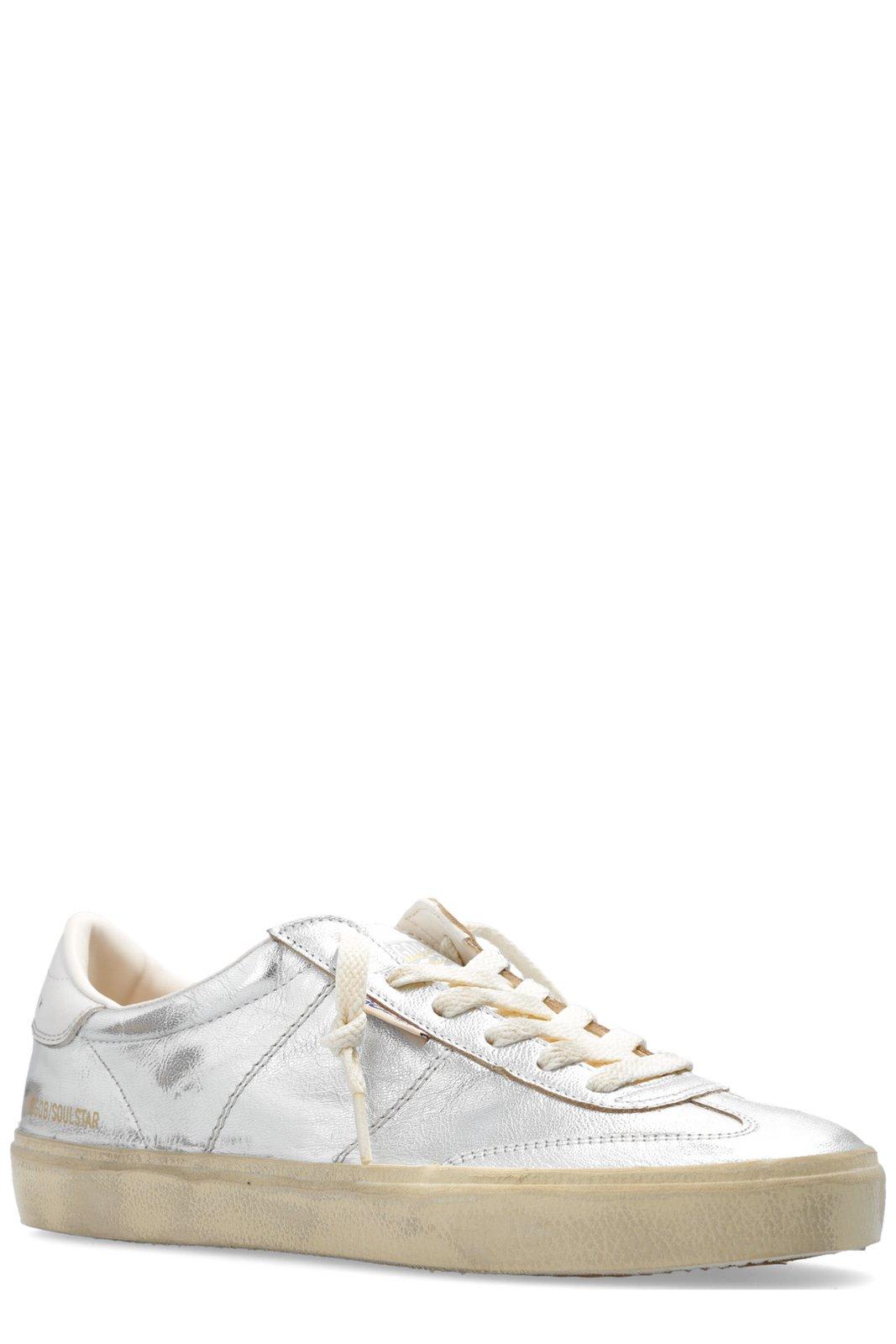 Shop Golden Goose Soul-star Metallic Low-top Sneakers In Silver