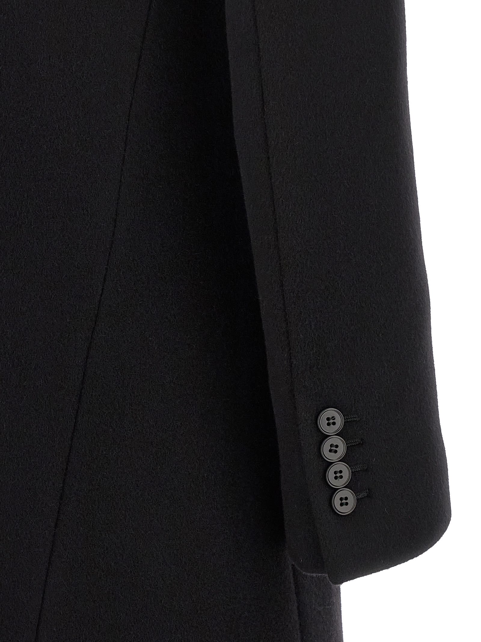 Alexander Mcqueen Wool And Cashmere Coat In Black