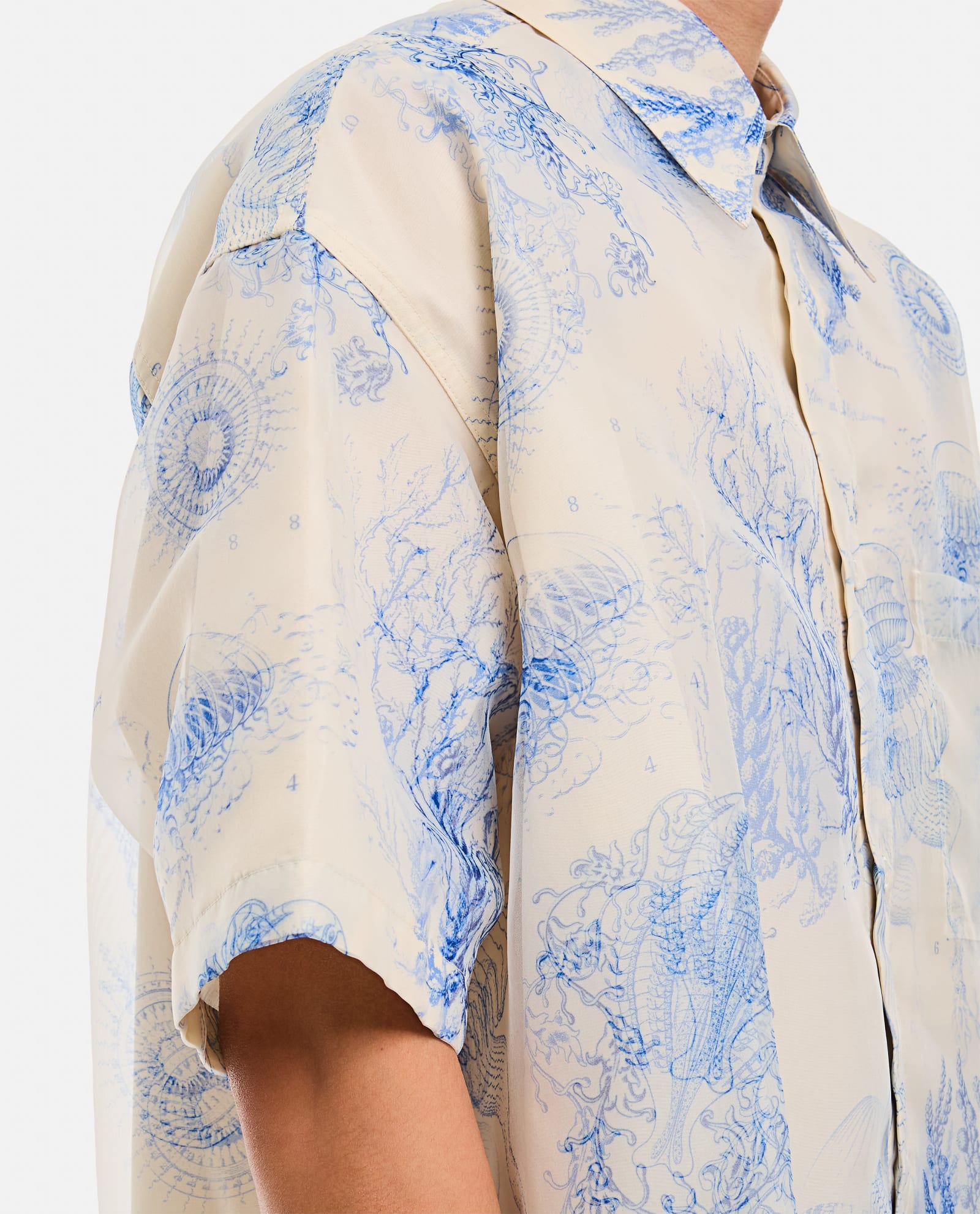 Shop Wooyoungmi Printed Cotton Shirt In White