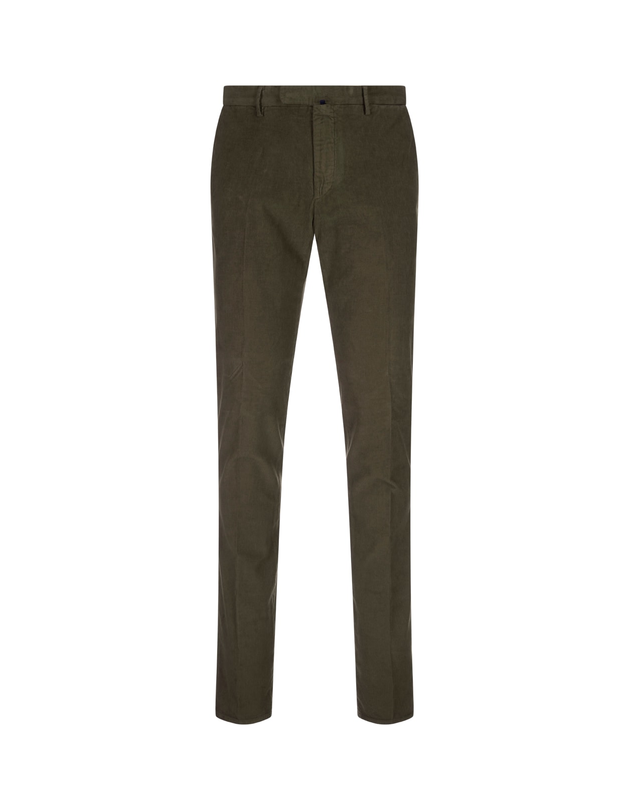 Shop Incotex Moss Green Corduroy Slim Fit Trousers