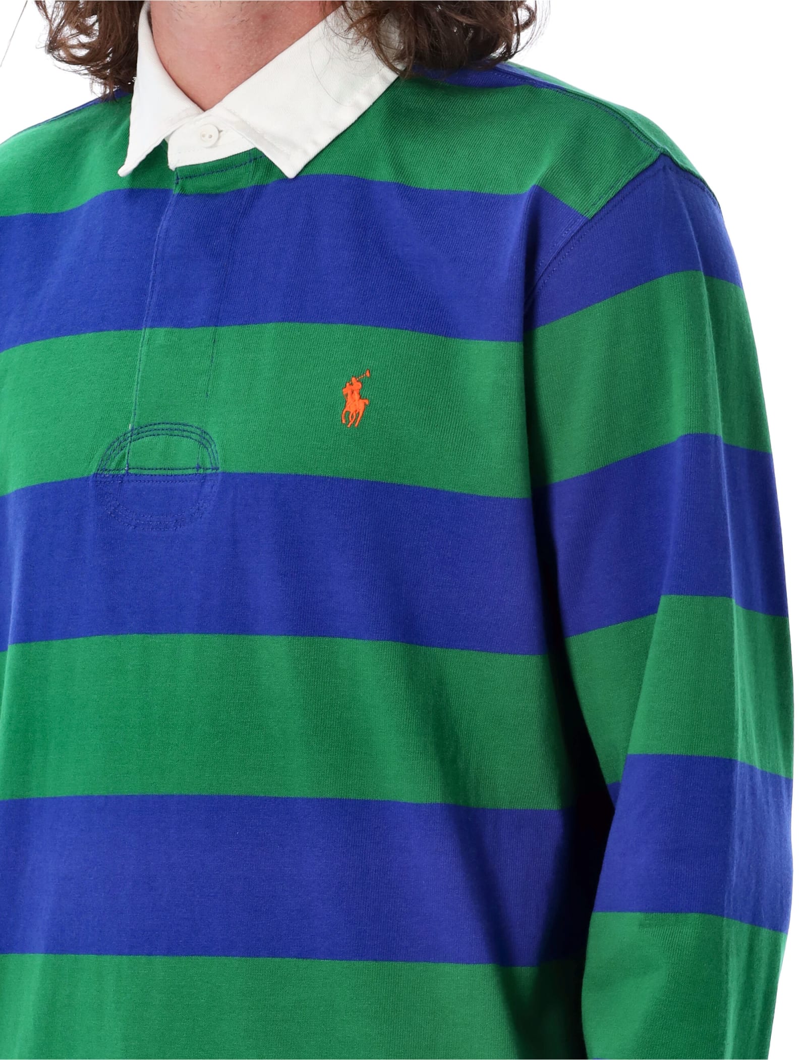 Shop Polo Ralph Lauren The Iconic Rugby Shirt In Green Royal