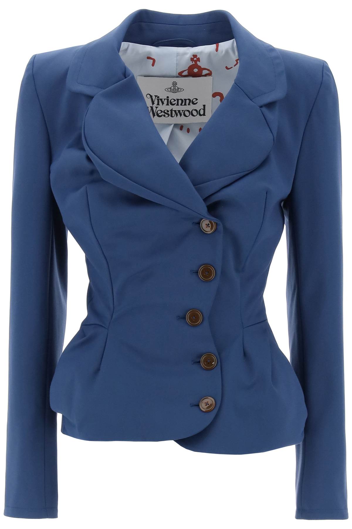 Shop Vivienne Westwood Drunken Tailored Draped Jacket In Blue (blue)