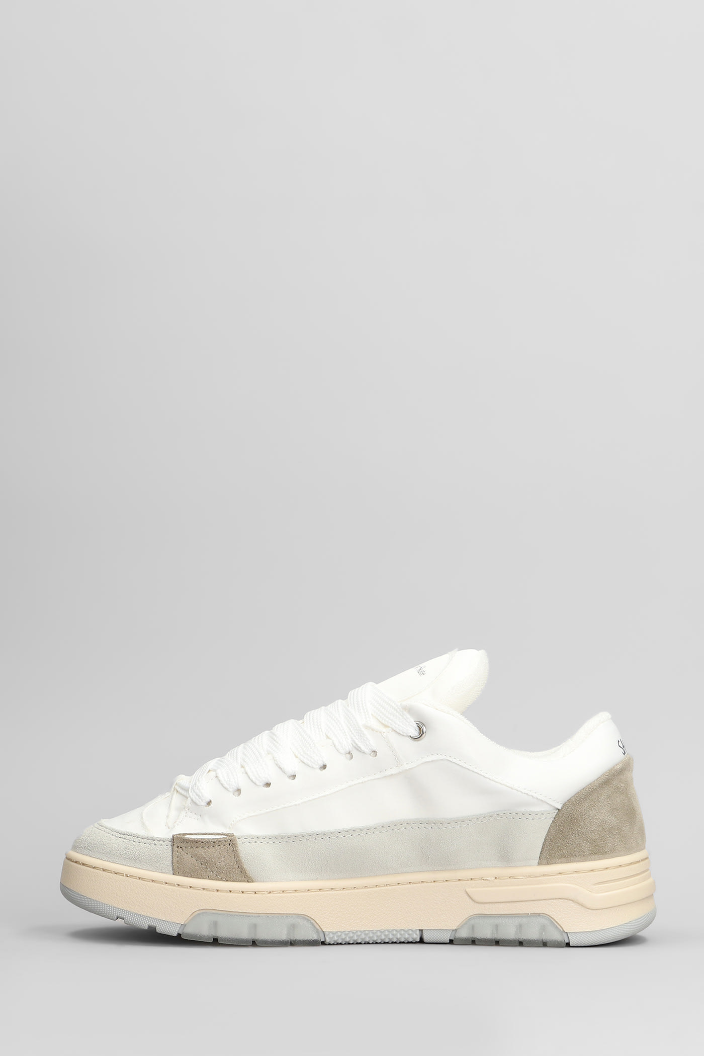 Paura Santha 1 Cut Sneakers In White Nylon