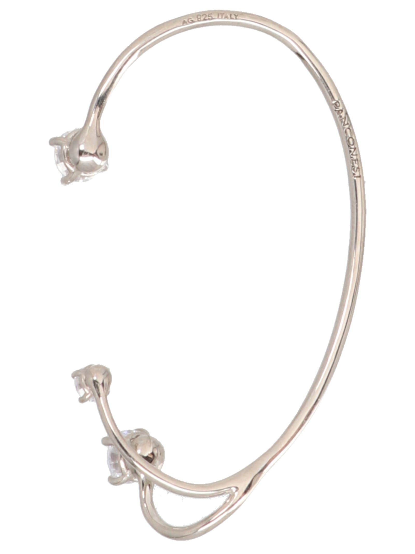 Panconesi Silver Three Point Single Ear Cuff In Silver
