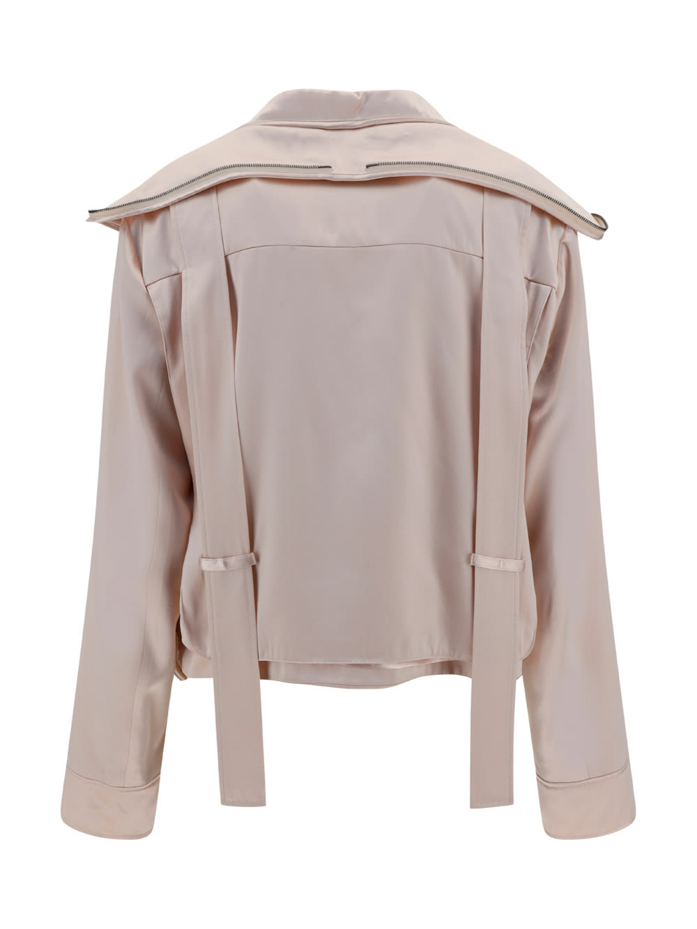 Fendi Padded Jacket With Zip And Snaps In Almond