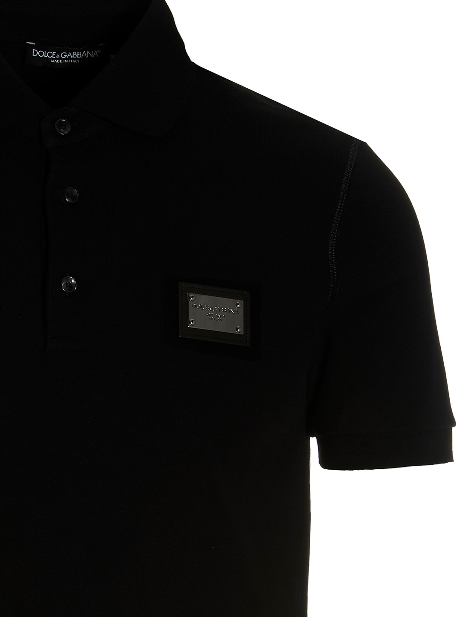 Shop Dolce & Gabbana Polo Dg Essential In Black