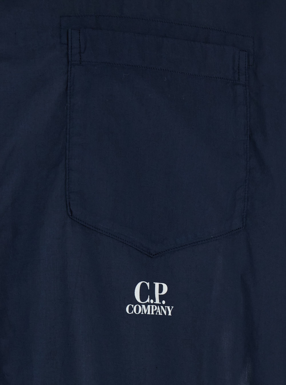 C.p. Company Blue Shirt With Lettering Logo Printed On The Front In Blu
