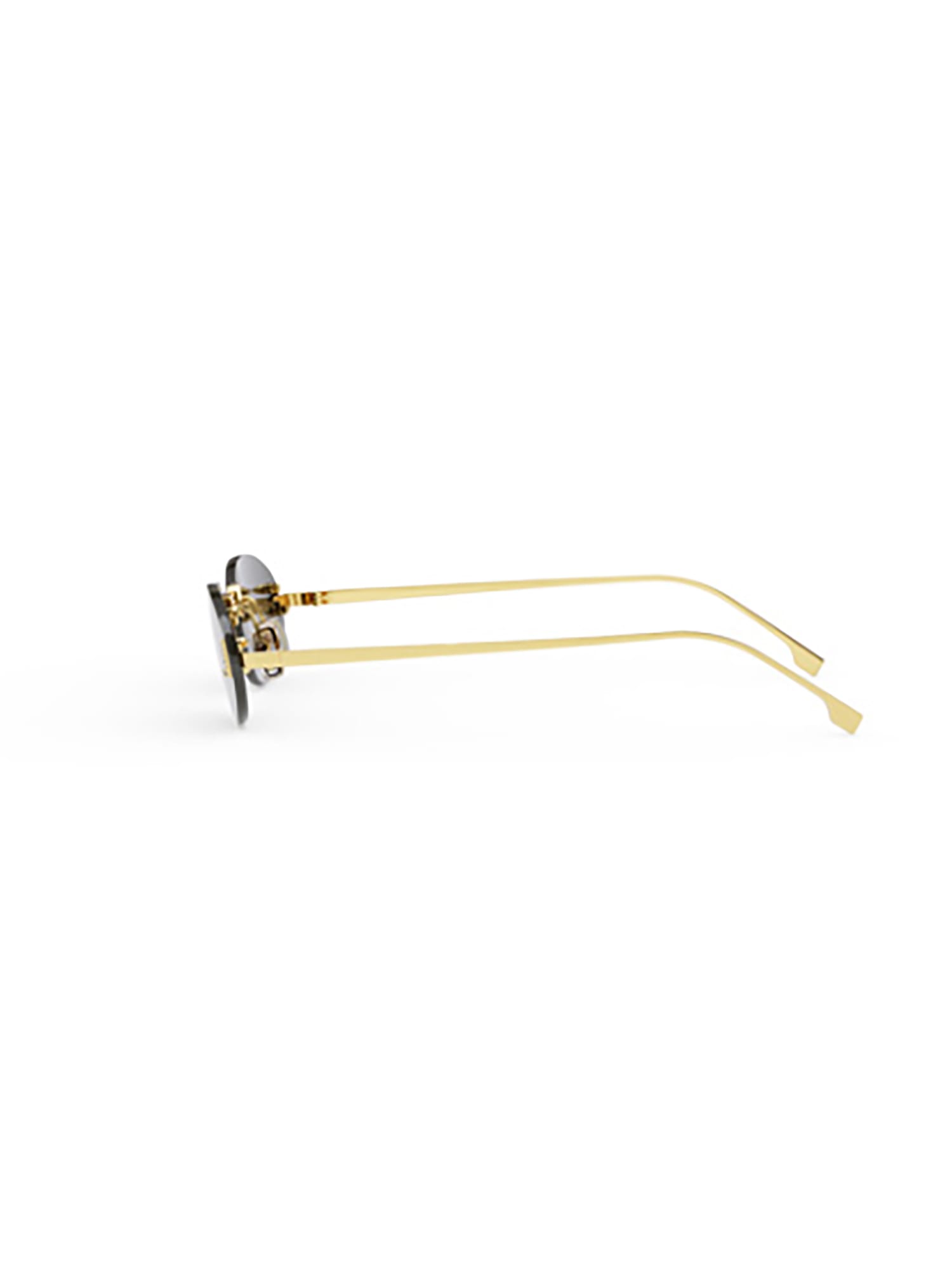 Fendi Fe4075us Oval-frame Metal Sunglasses In Gold