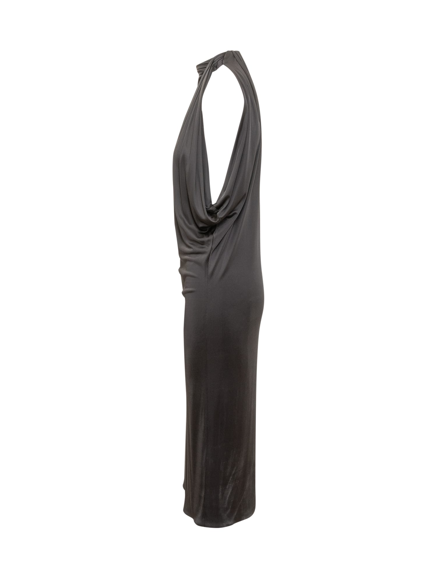 Versace Midi Dress In Black