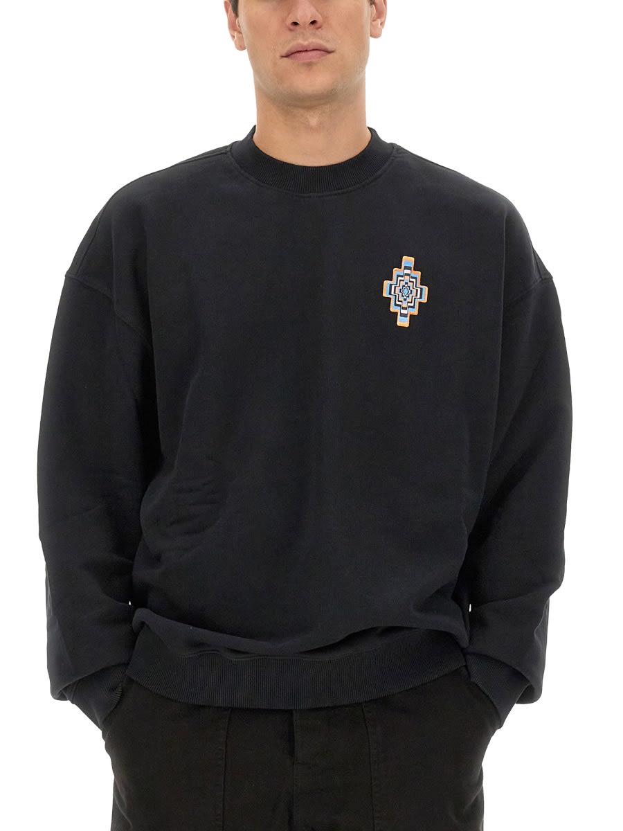 Shop Marcelo Burlon County Of Milan Optical Cross Sweatshirt In Black