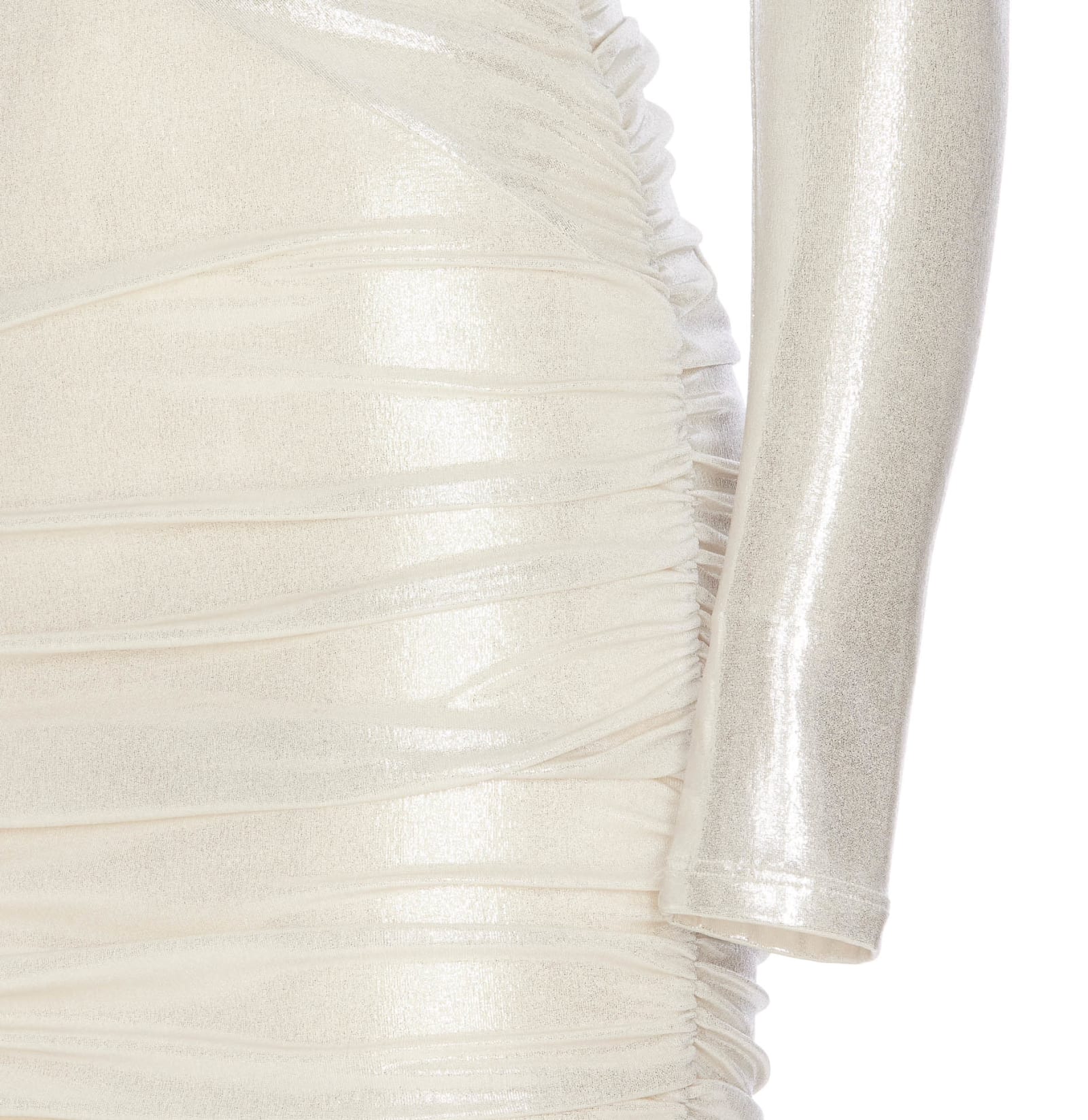 Shop Pinko Longuette Jersey Laminated Dress In White