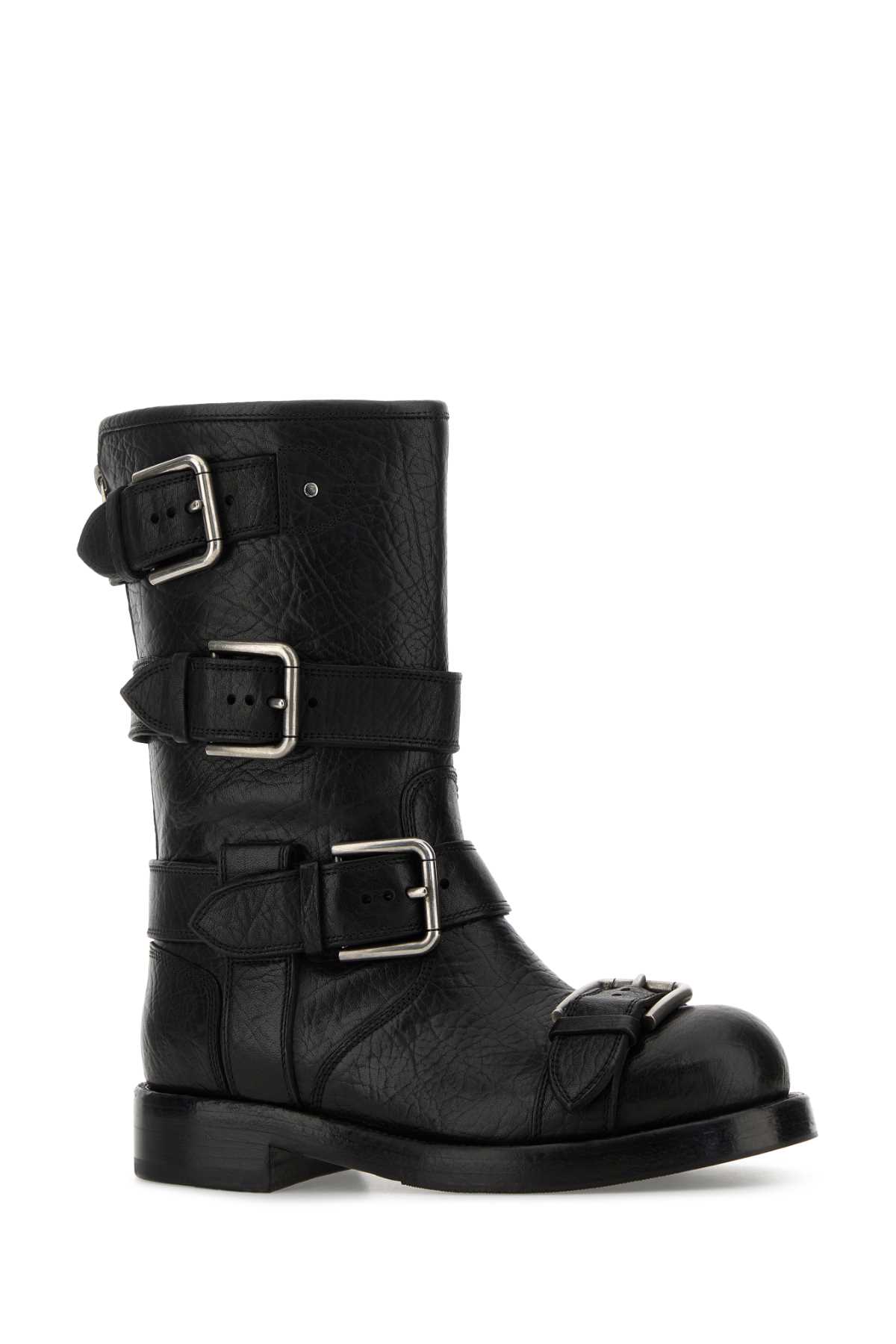 Dolce & Gabbana Black Leather Boots In Black