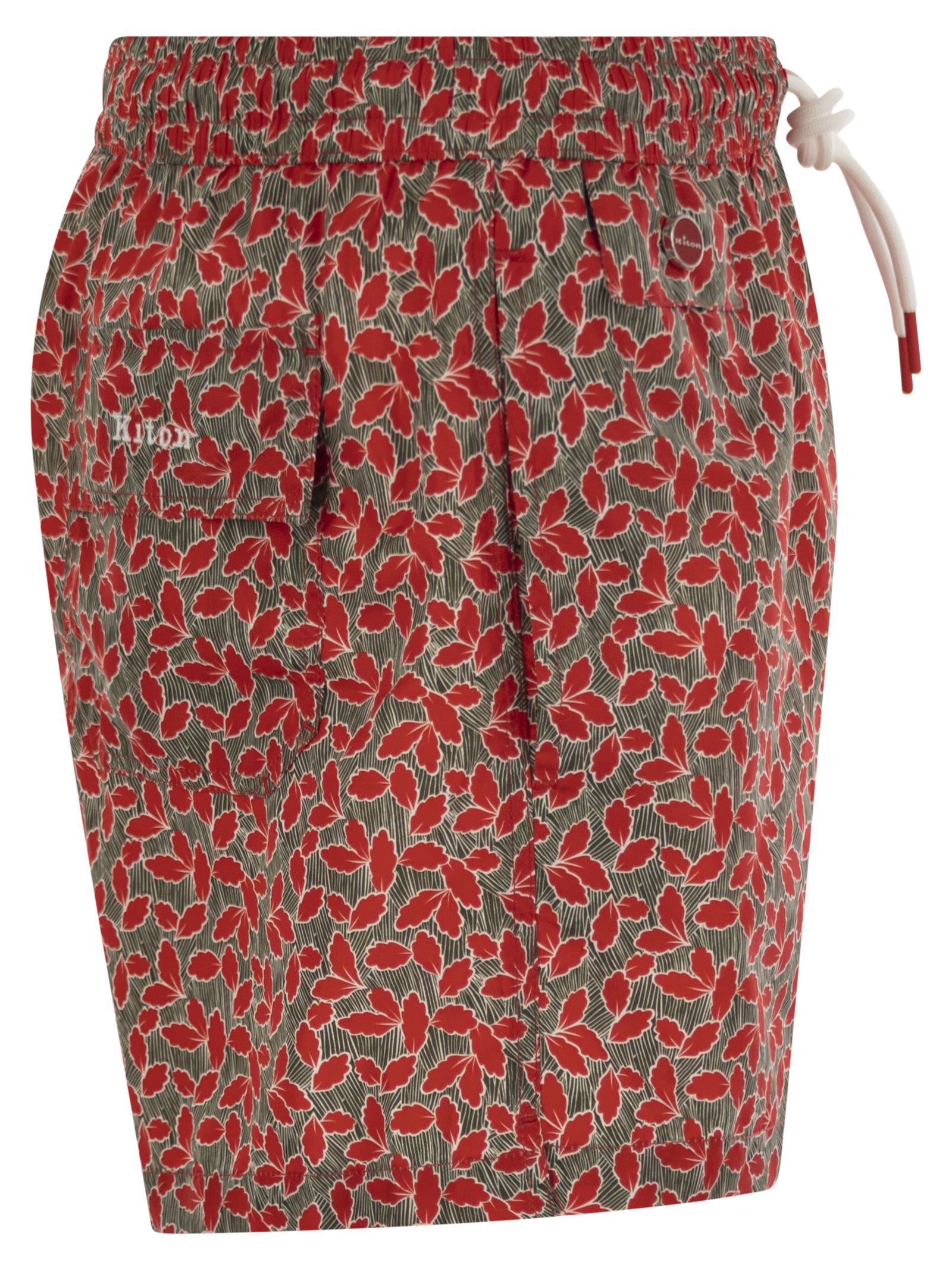 Kiton Men Patterned Beach Boxers In Red