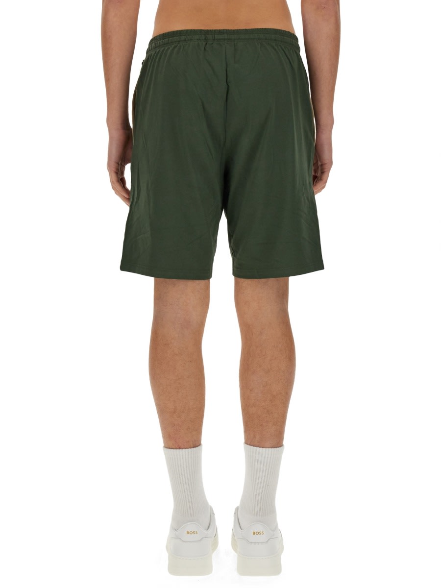 Shop Hugo Boss Cotton Bermuda Shorts In Green