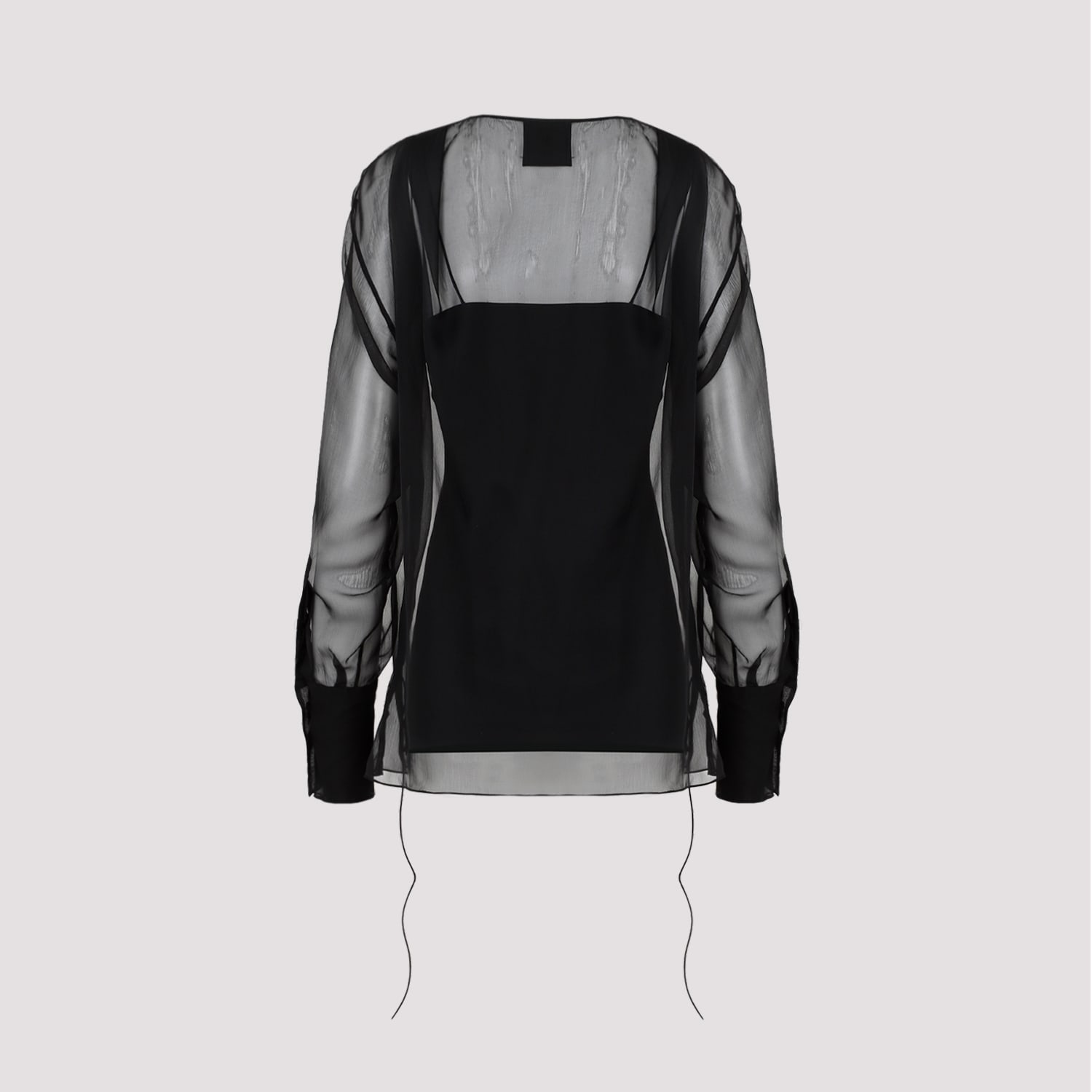 Shop Givenchy Draped Shirt In Black