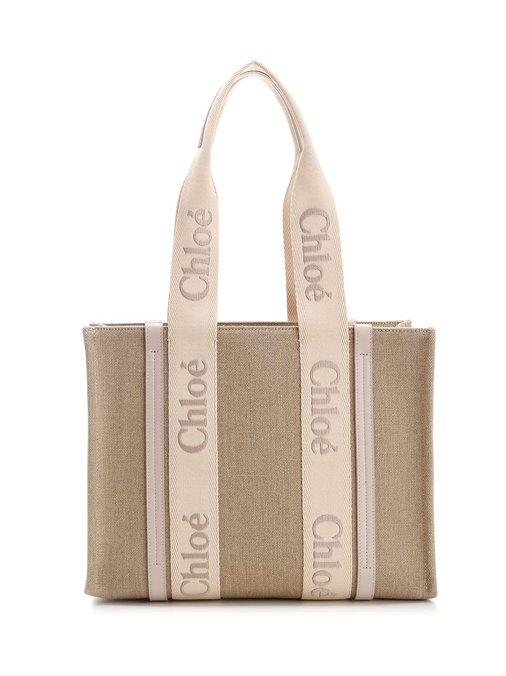 Shop Chloé Medium Woody Tote Bag In Beige