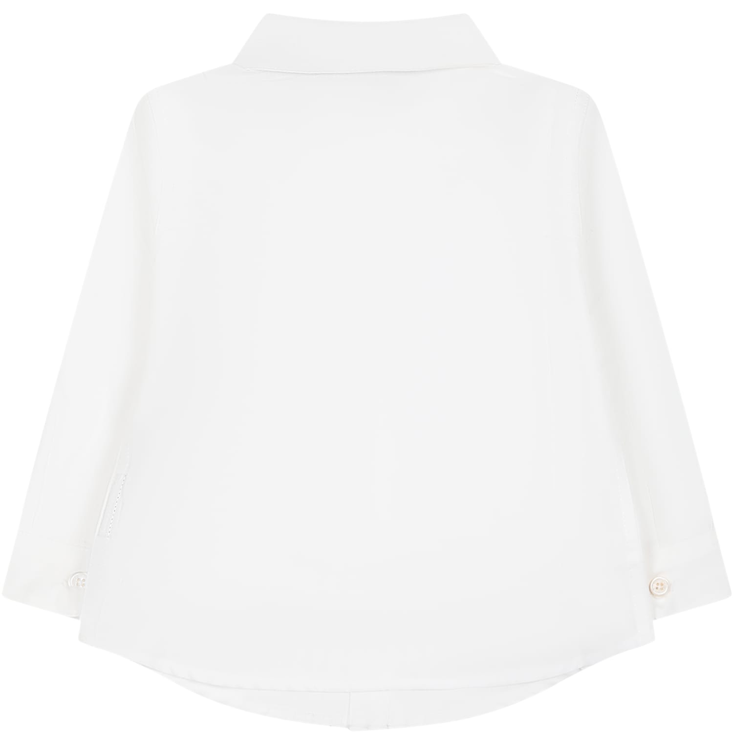 Balmain White Shirt For Baby Boy With Logo In White