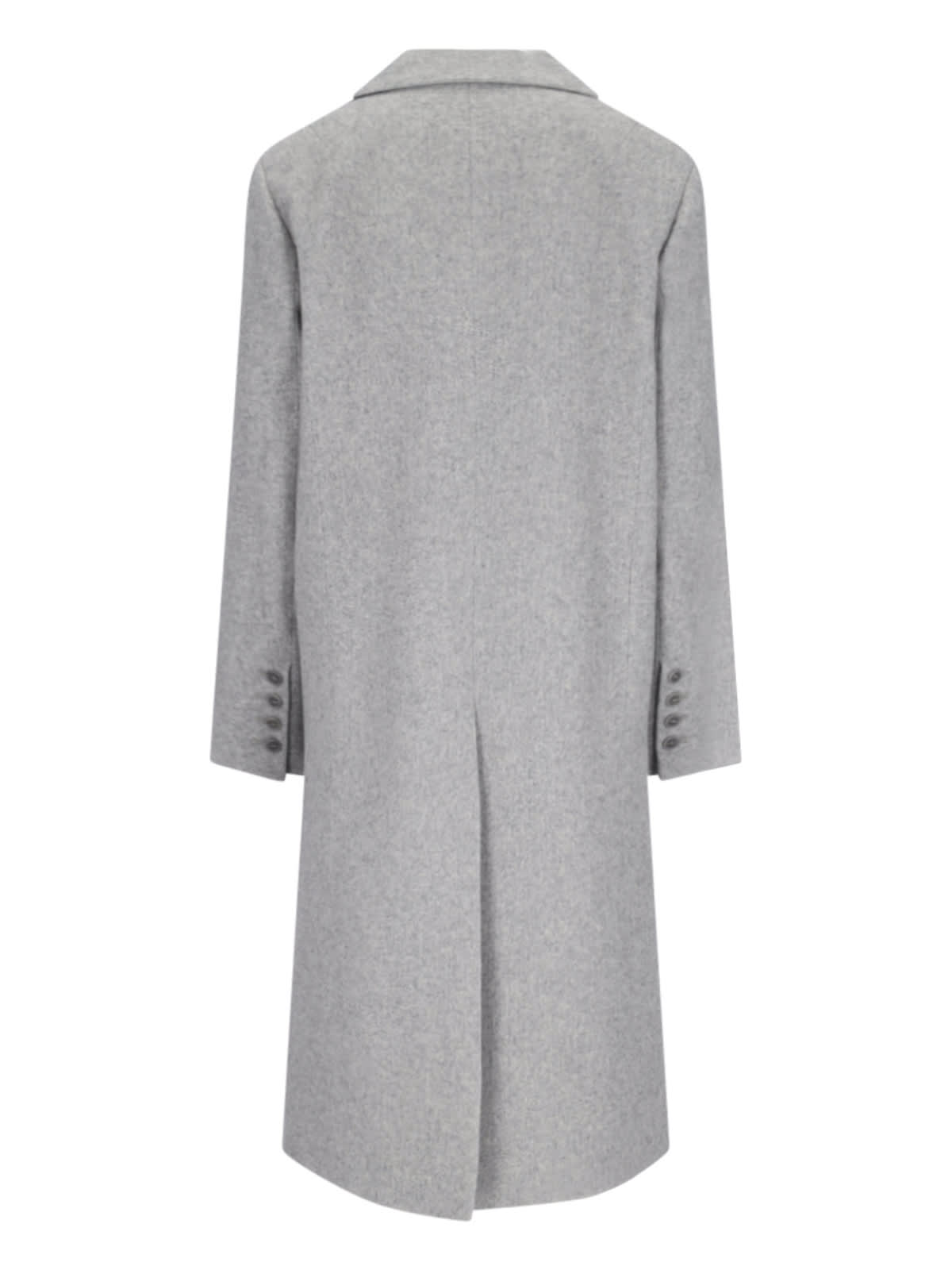 Shop Ermanno Scervino Double-breasted Midi Coat In Gray