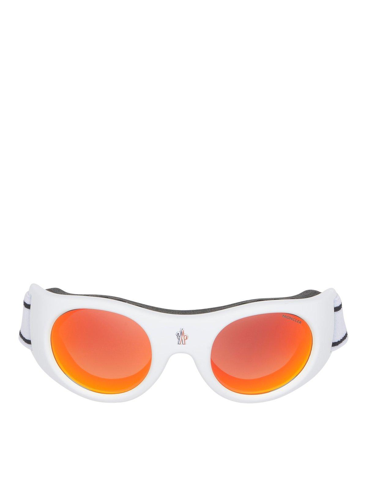 Shop Moncler Shield Frame Sunglasses In 21u