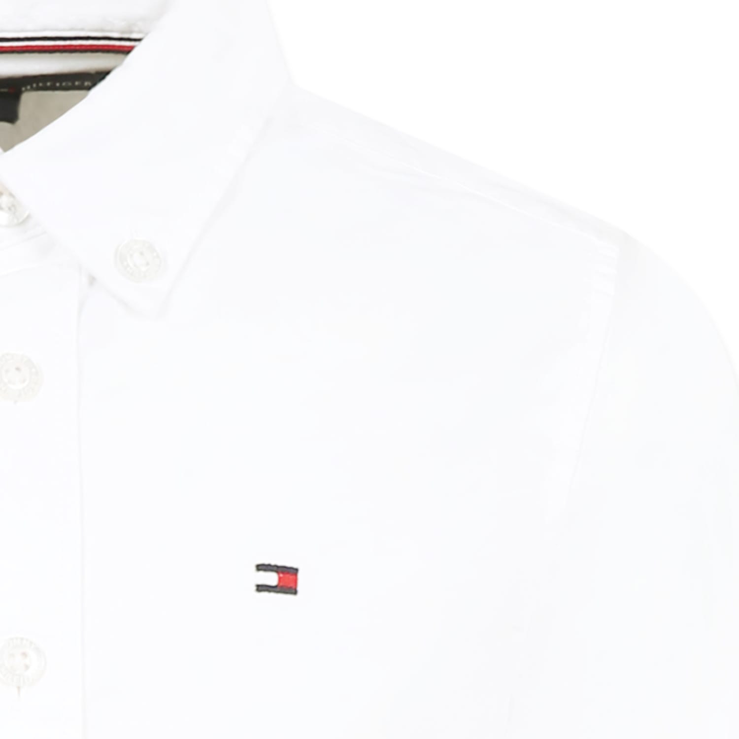 Tommy Hilfiger White Shirt For Boy With Flag In White