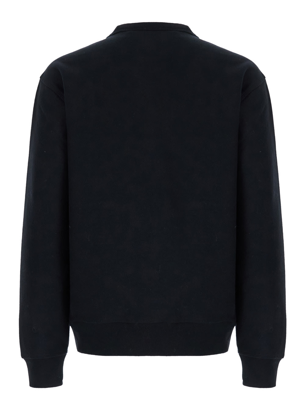 Shop Burberry Black Crewneck Sweatshirt With Logo In Cotton Man