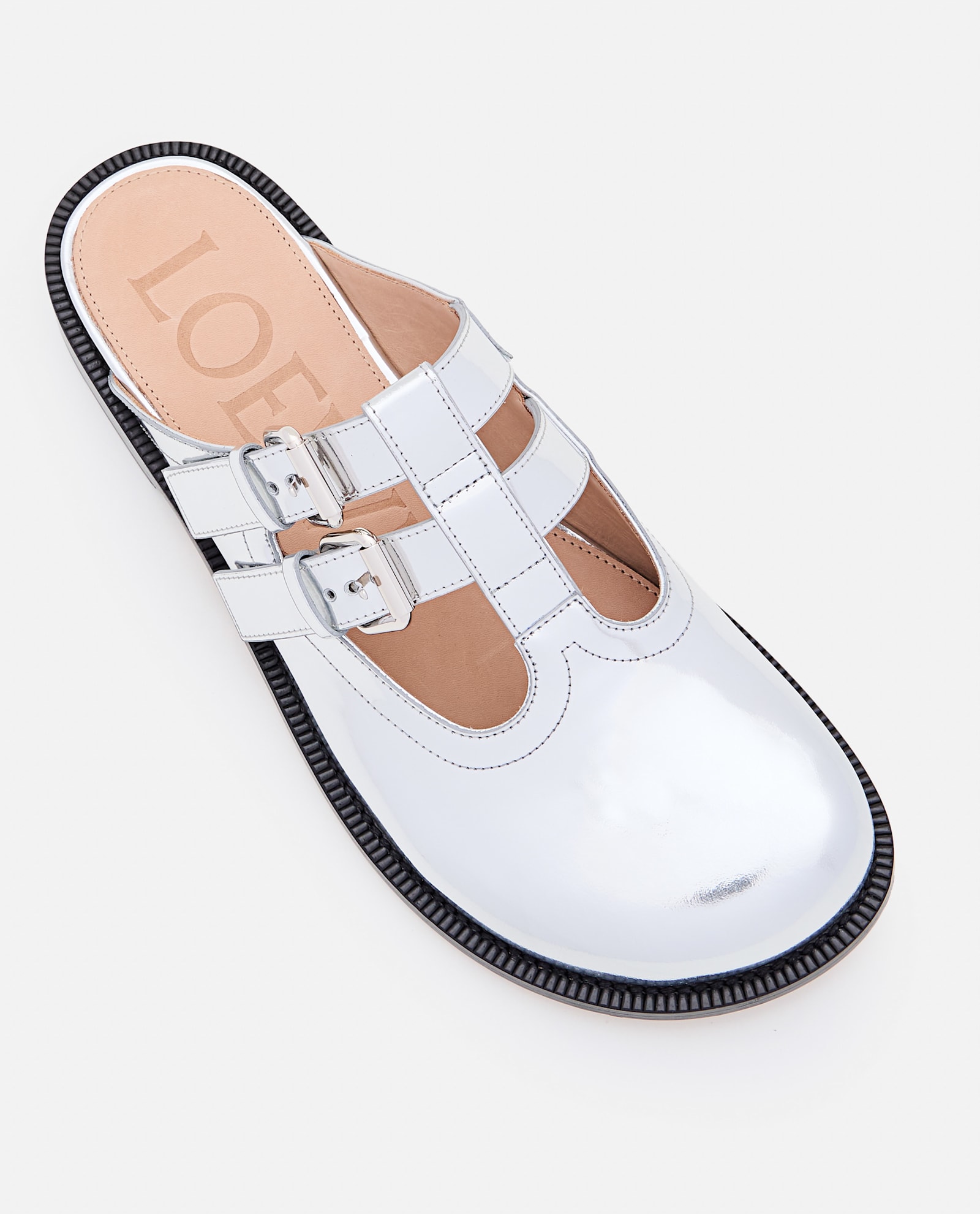 Shop Loewe Campo Mary Jane Mule In Silver