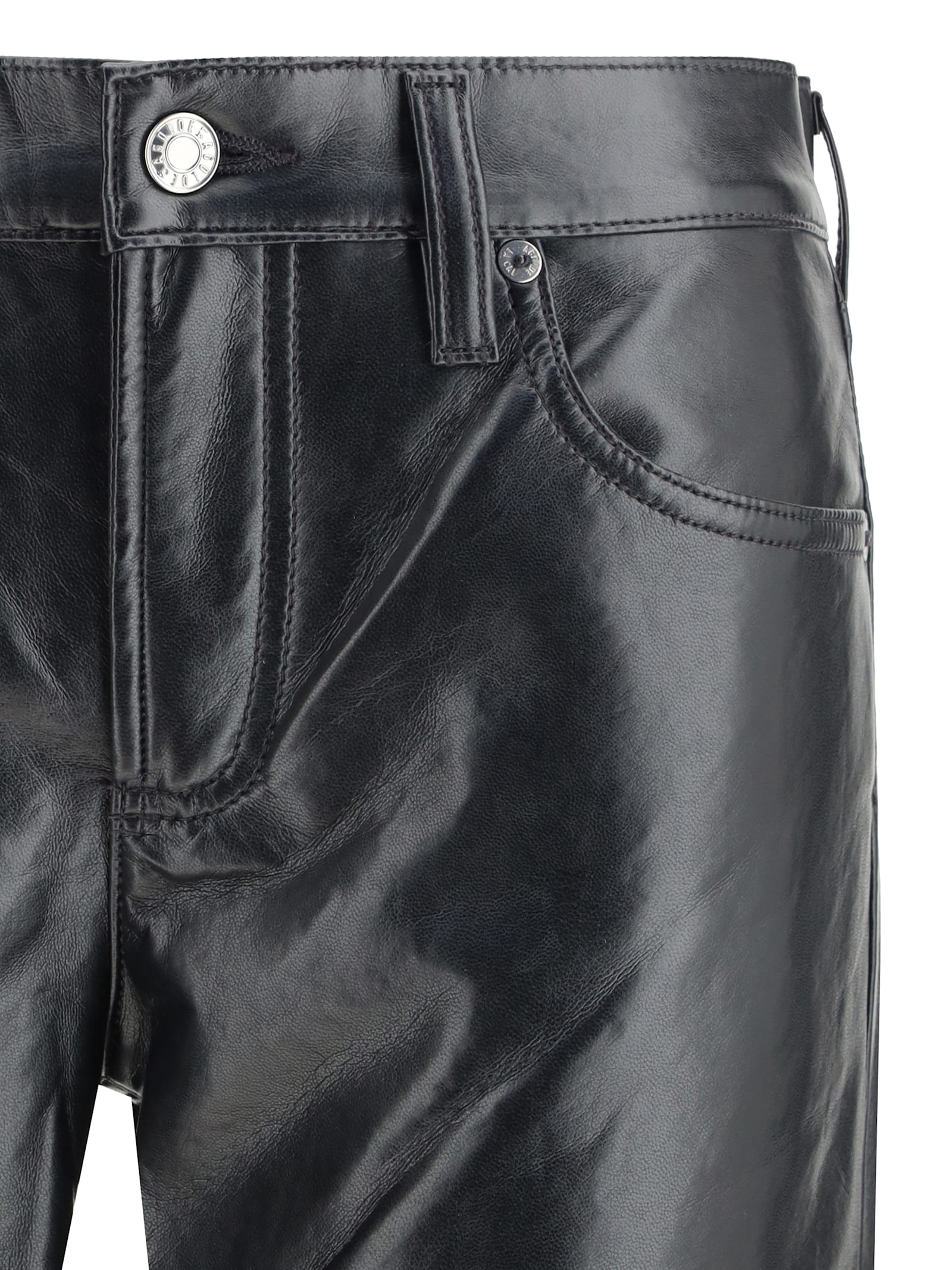 Agolde Recycled Leather Kick Boot With Modern Silhouette In Black