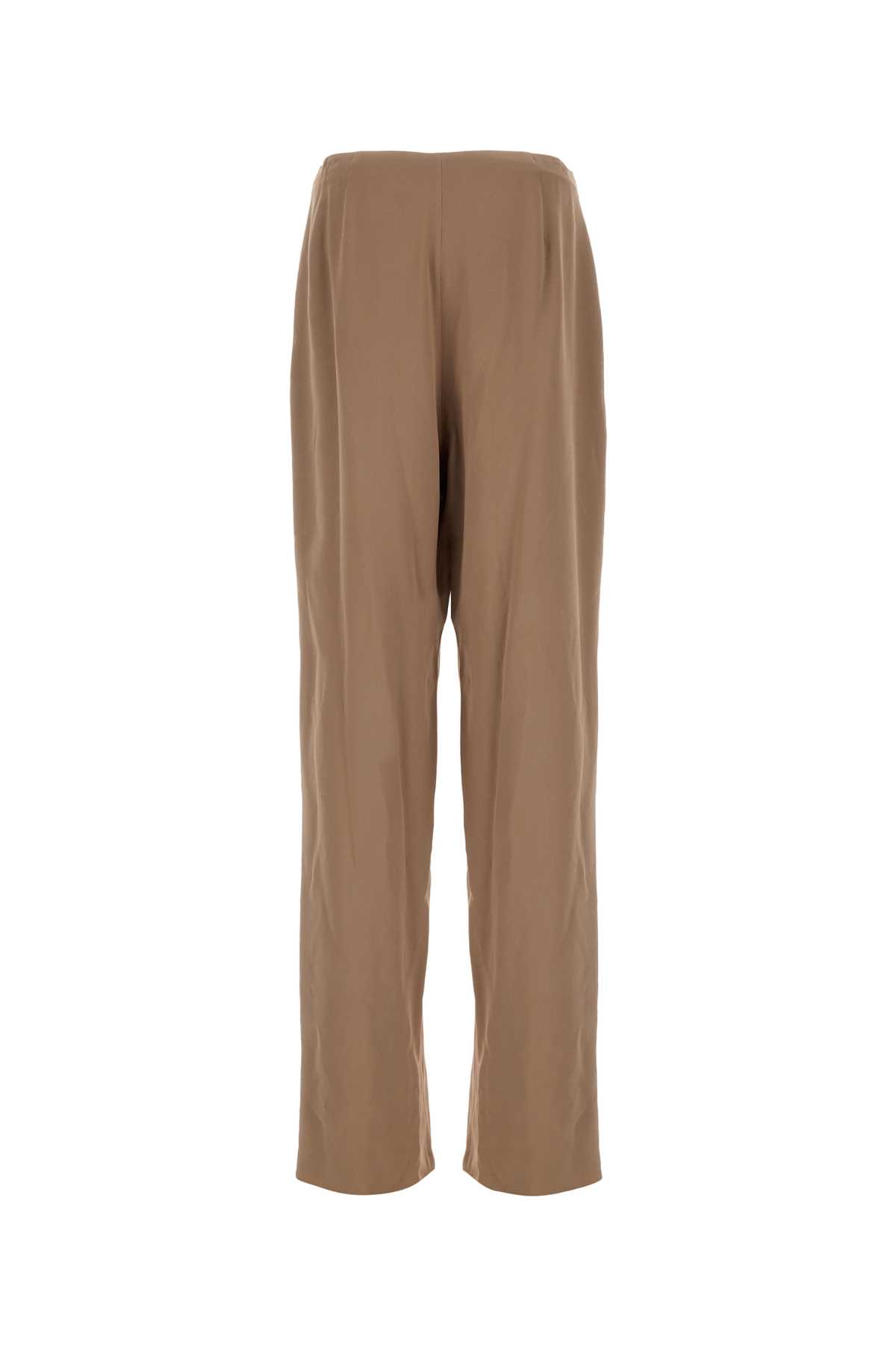 Shop Saint Laurent Beige Crepe Pant In Cappuccino