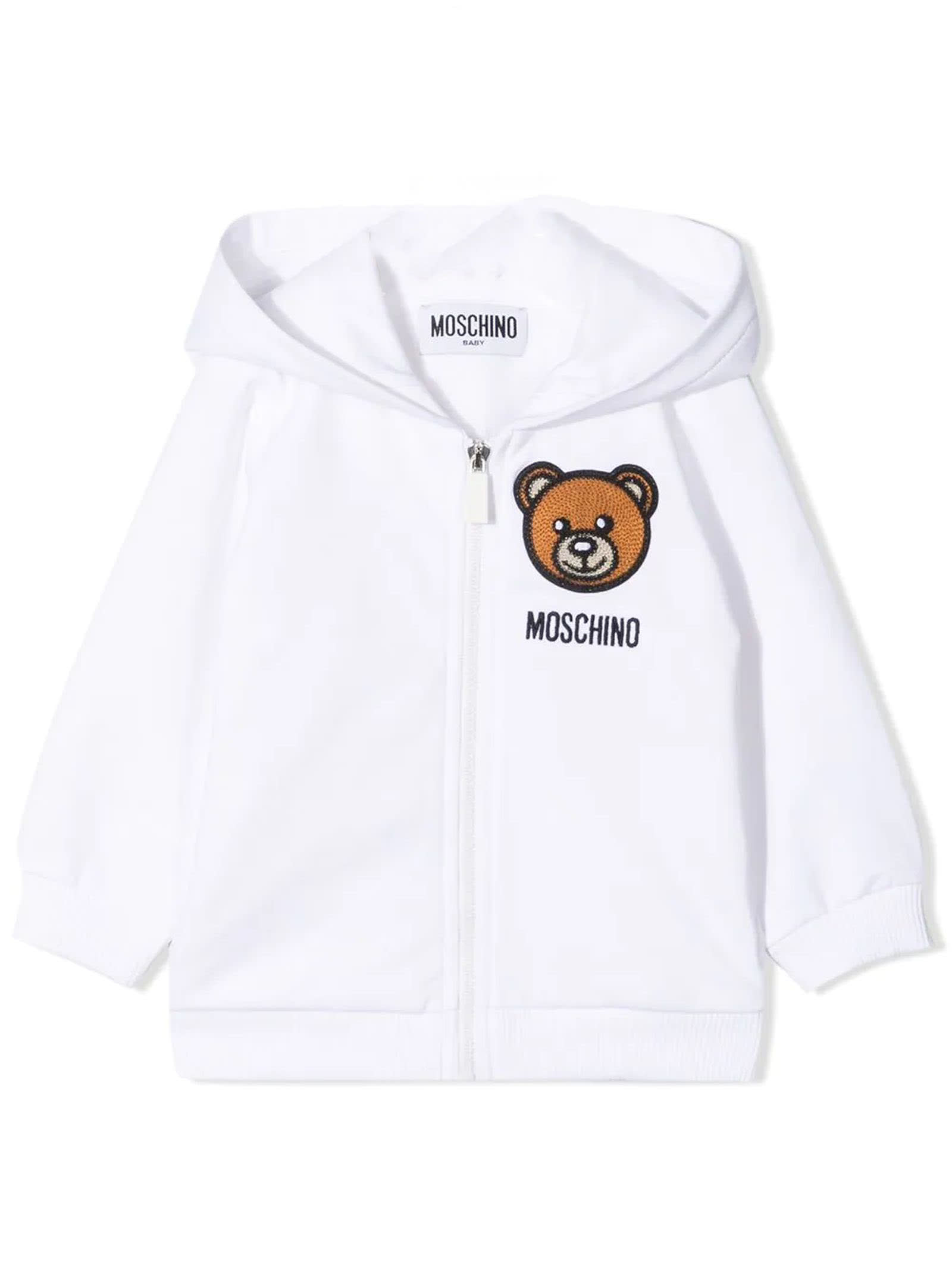 Moschino White Stretch-cotton Sweatshirt