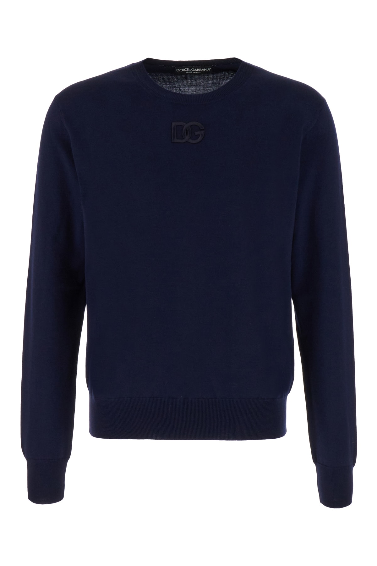 Dolce & Gabbana Navy Blue Wool Sweater