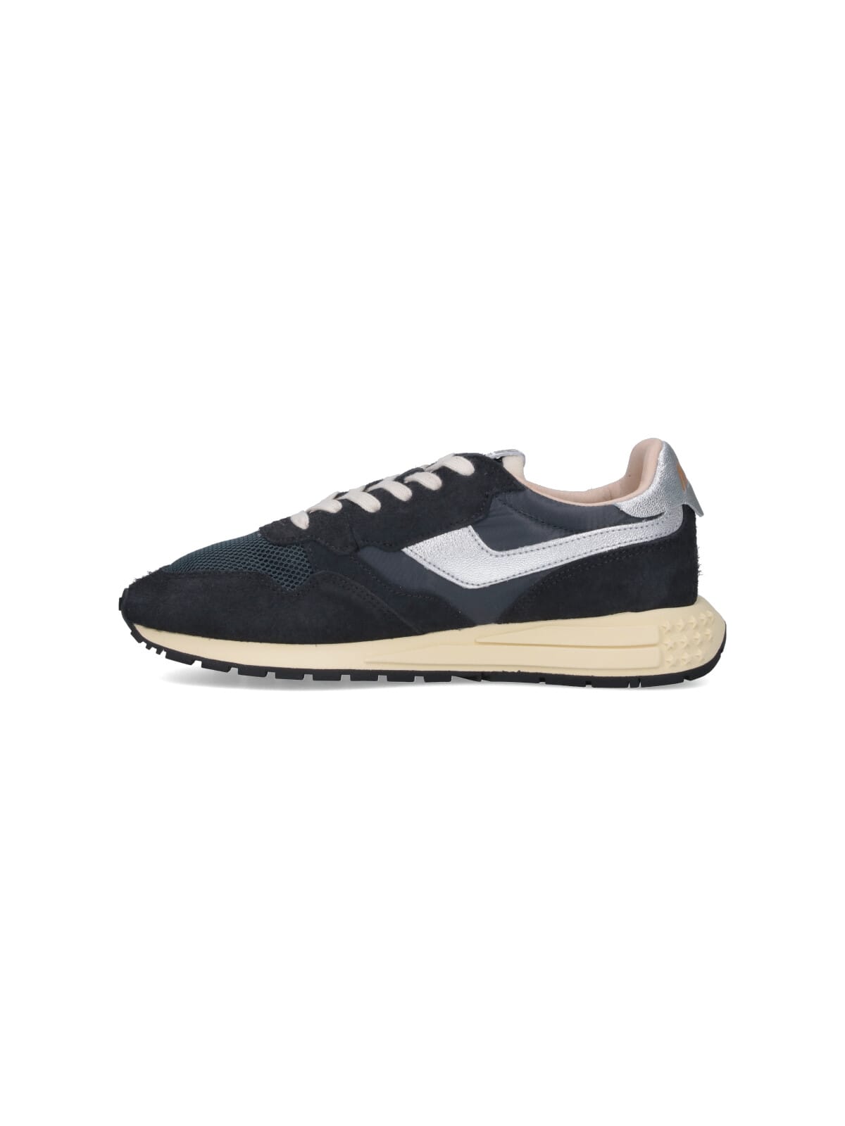 Autry Reelwind Low Cracked-leather Trimmed Suede And Shell Sneakers In Black