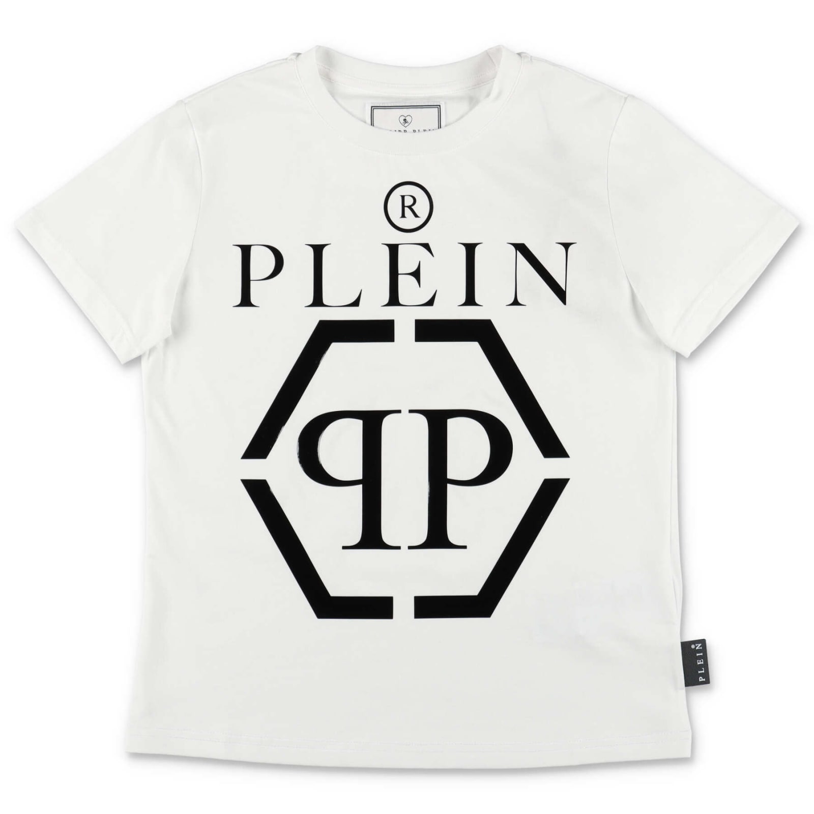 Philipp Plein Junior T-shirt Bianca Skull In Jersey Di Cotone