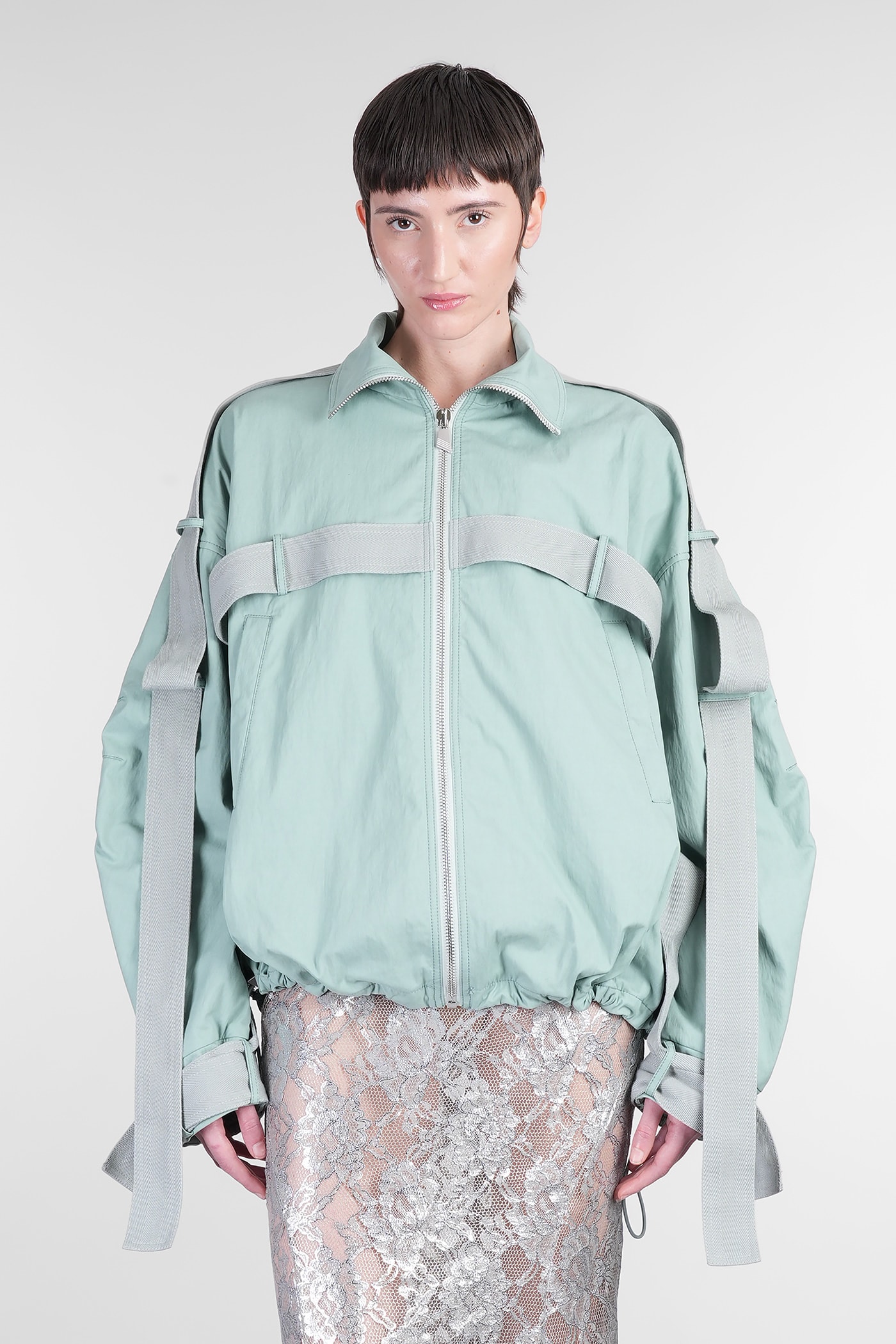 Attico Bomber In Green Cotton
