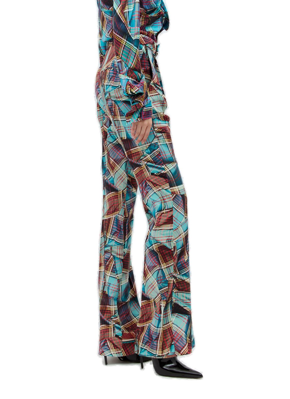 Vivienne Westwood W Ray Trousers Wool Multi Tartan Pattern 46 Women In Multicolor