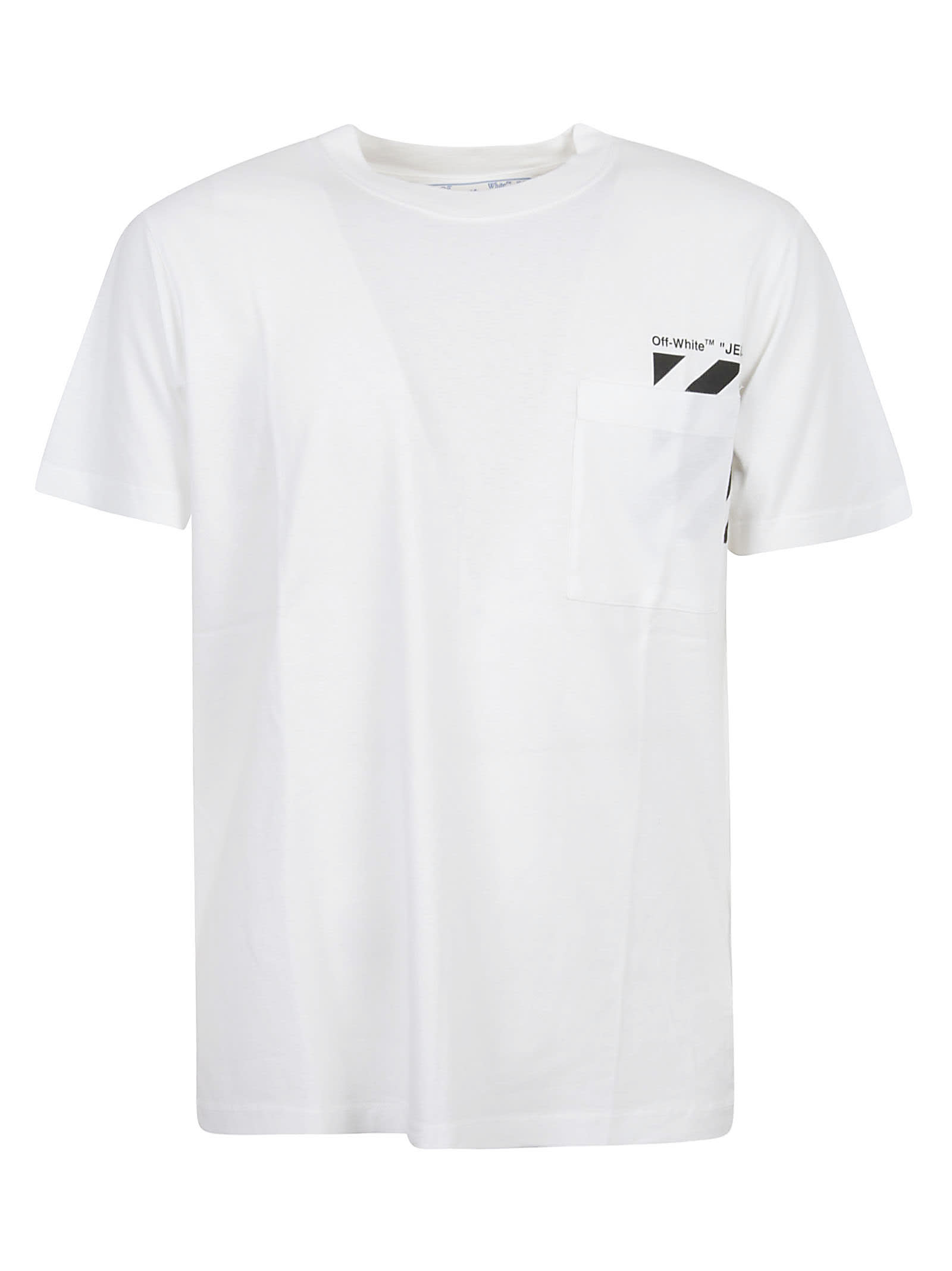 Off-White Chest Pocket Round Neck T-shirt