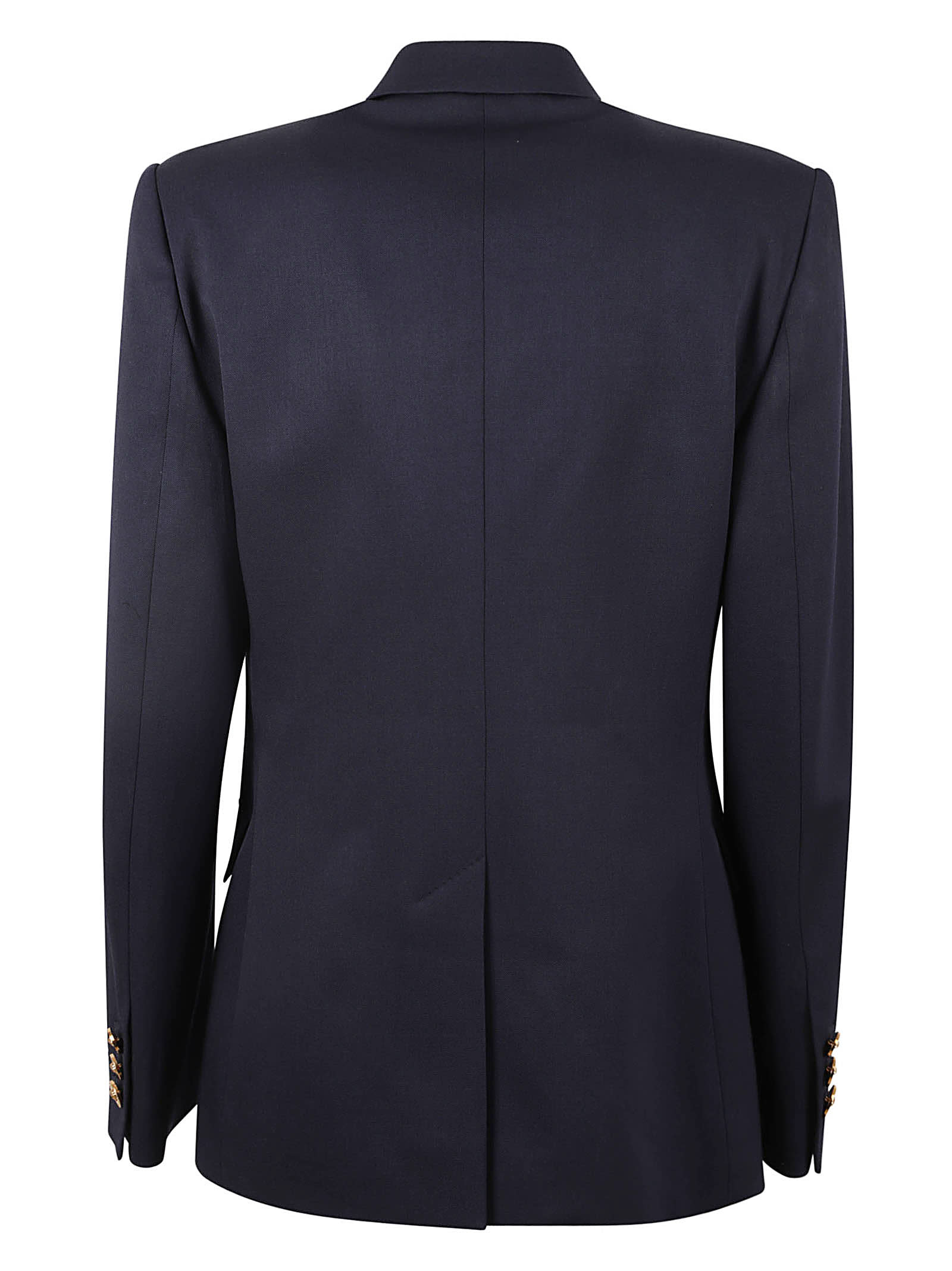 Shop Versace Logo Patched Dinner Jacket In Navy Blue