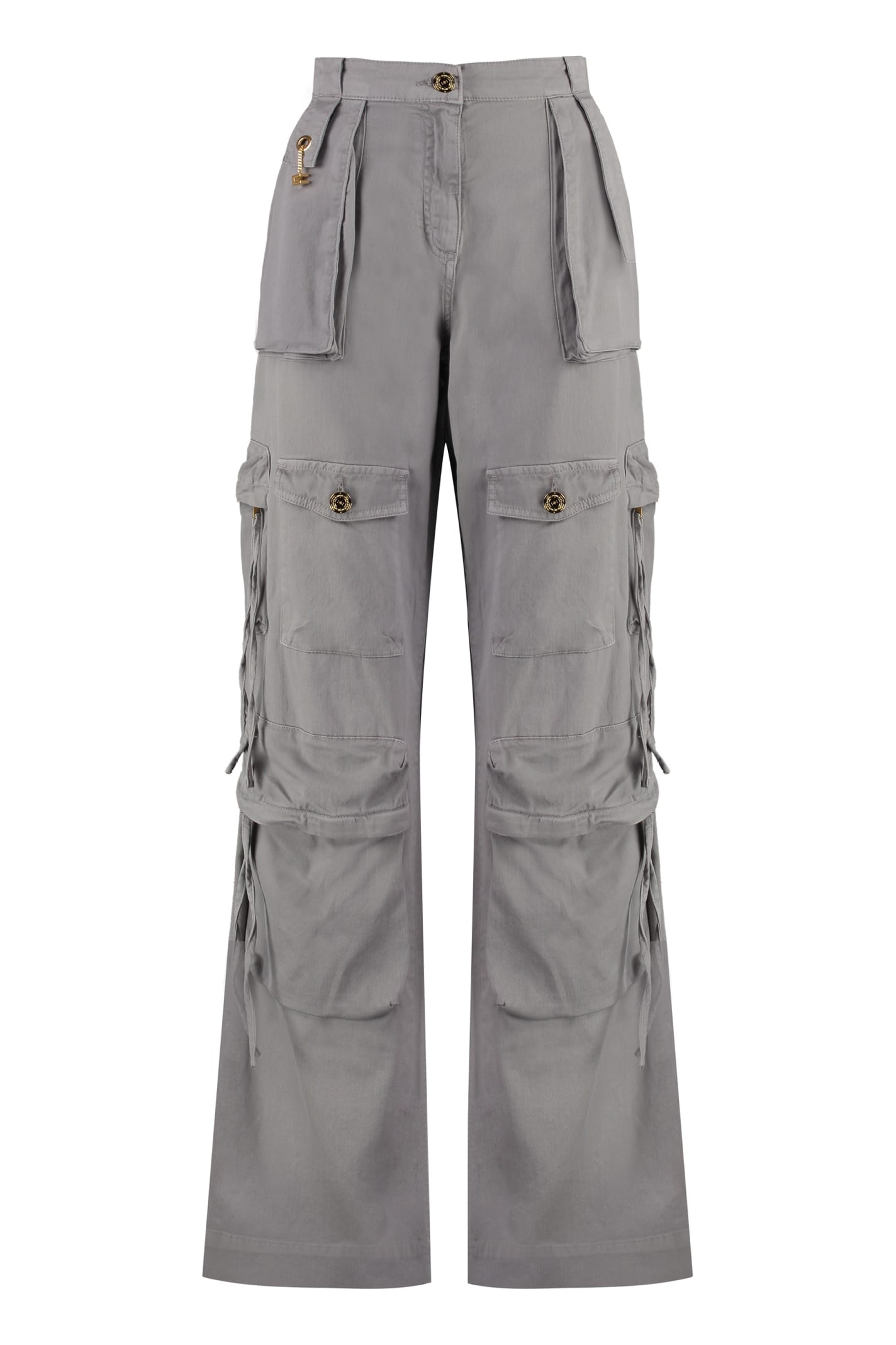 Shop Elisabetta Franchi Cargo Jeans In Grey
