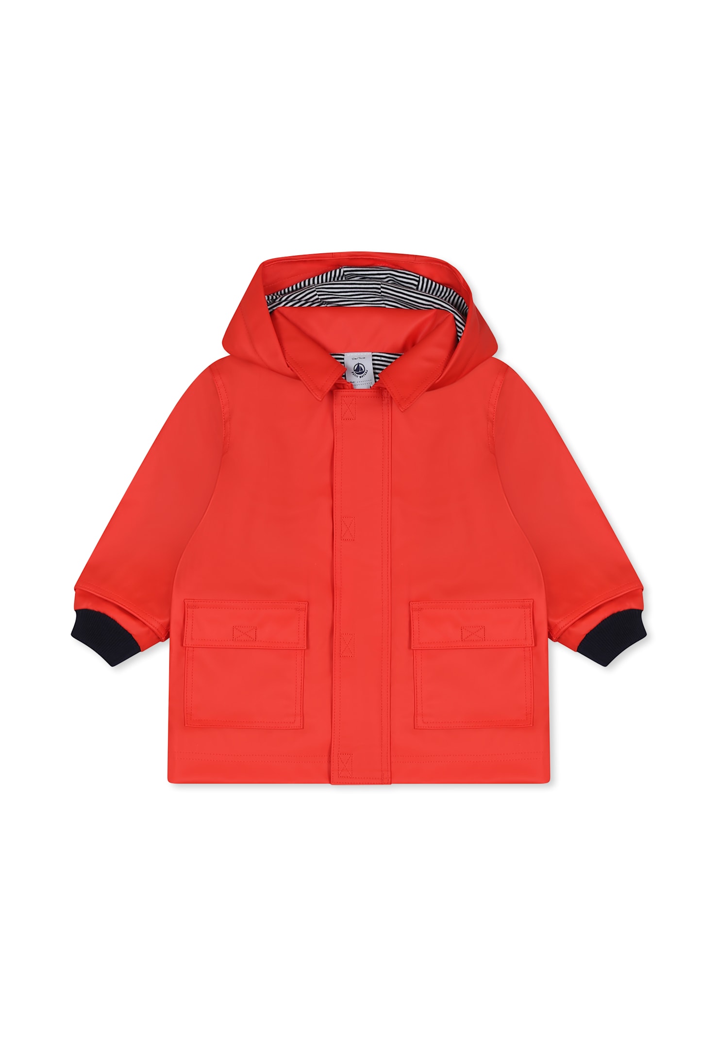 Petit Bateau Water-repellent Raincoat In Red