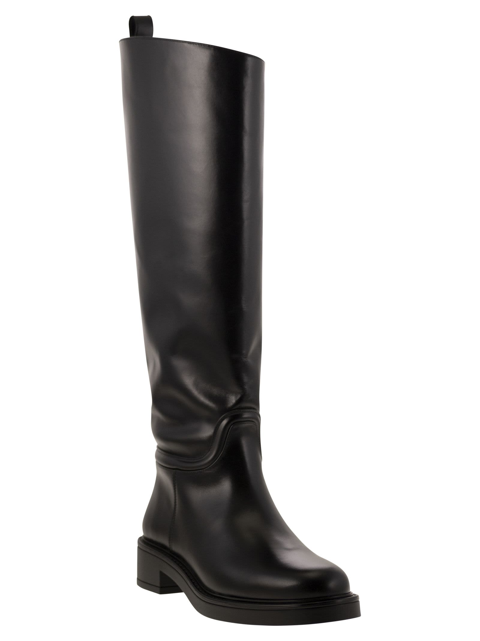 Shop Stuart Weitzman Celia - Leather Boot In Black