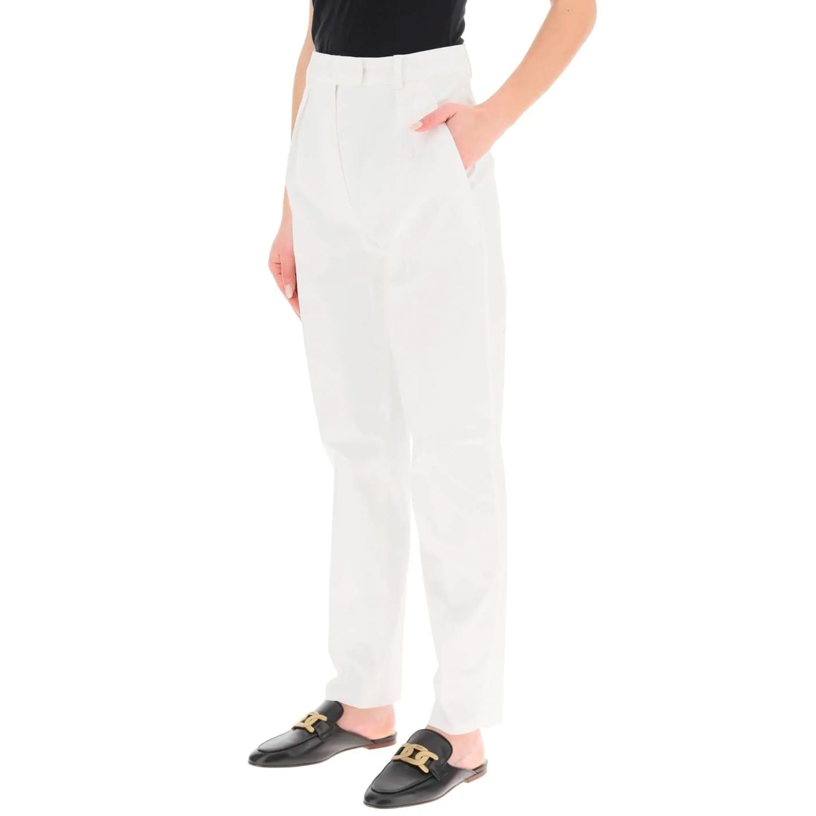 Shop Max Mara Studio Calante Pants In White