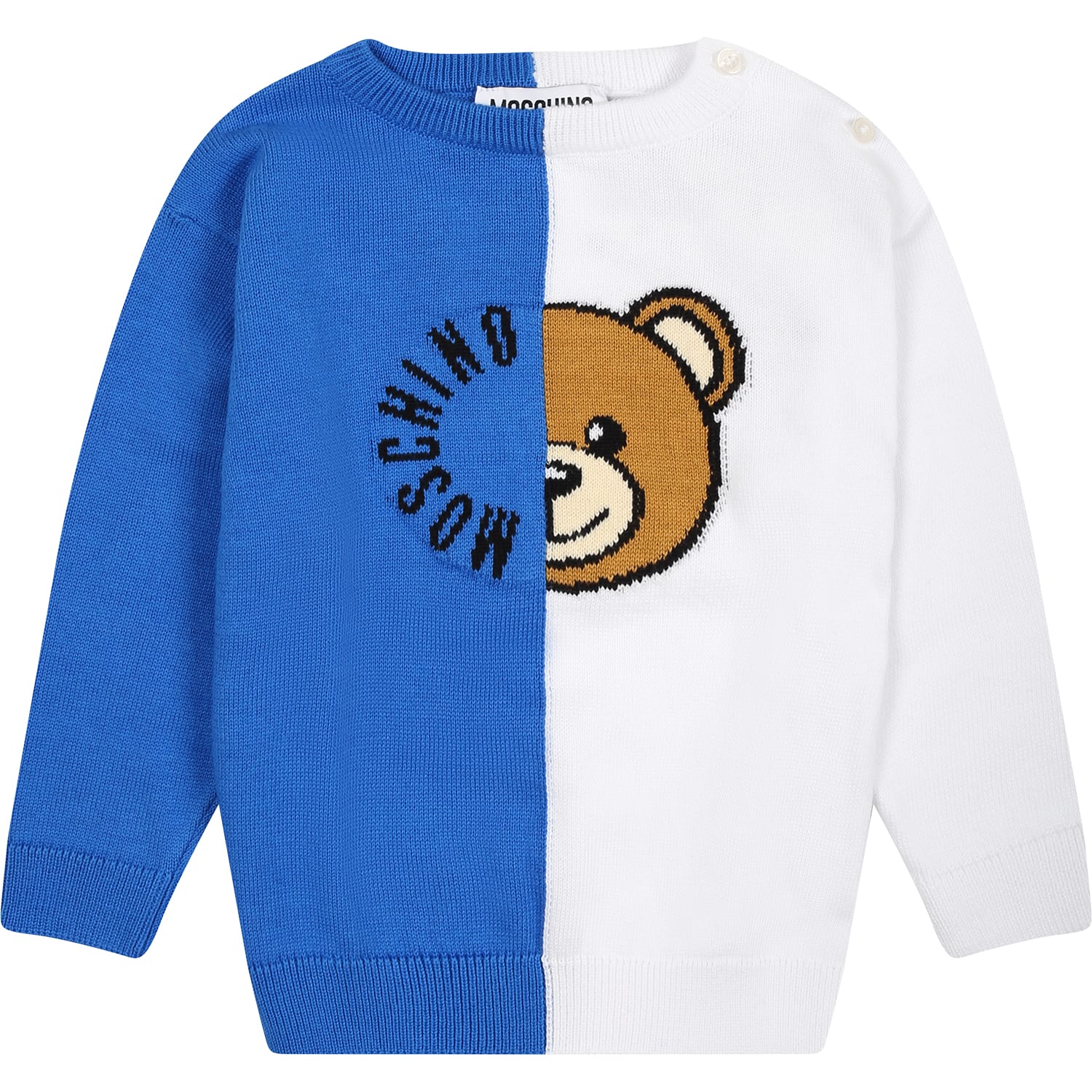 Moschino Kids' Multicolor Sweater For Baby Boy With Teddy Bear